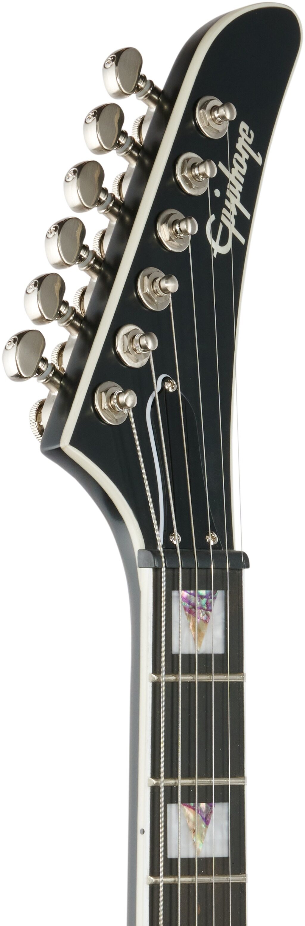 Epiphone Extura Prophecy Electric Guitar, Purple Tiger Aged Gloss, Headstock Left Front