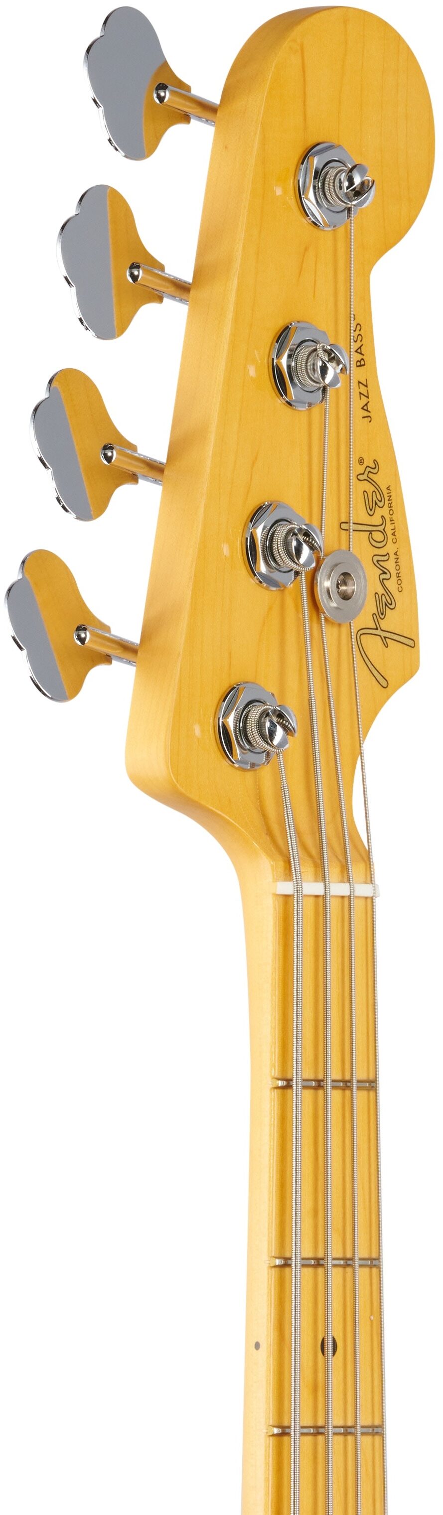 Fender American Pro II Jazz Electric Bass, Maple Fingerboard (with Case), Roasted Pine, Headstock Left Front