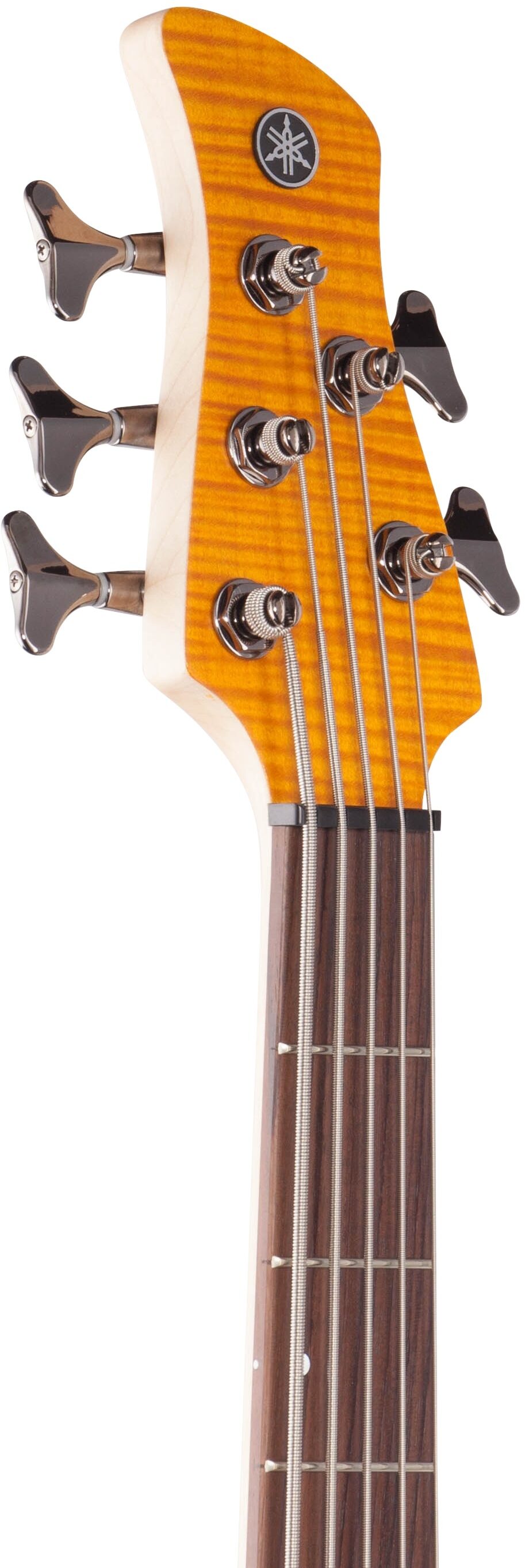 Yamaha TRBX605FM Electric Bass, 5-String, Matte Amber, Headstock Left Front