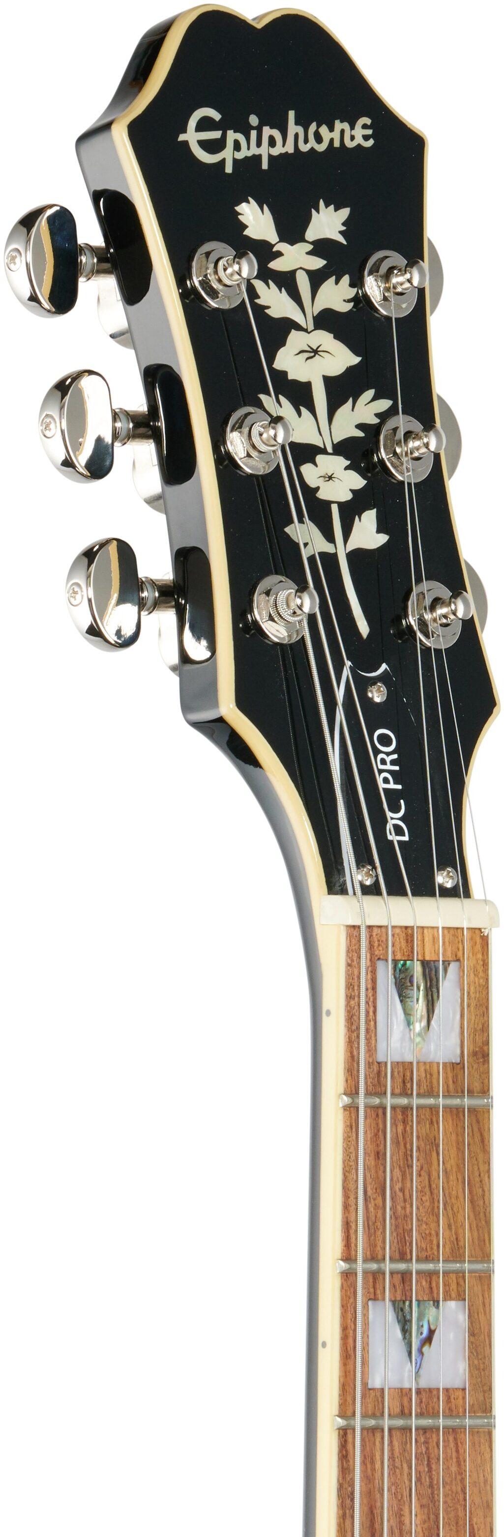 Epiphone DC PRO Double Cutaway Electric Guitar, Wild Ivy, Headstock Left Front