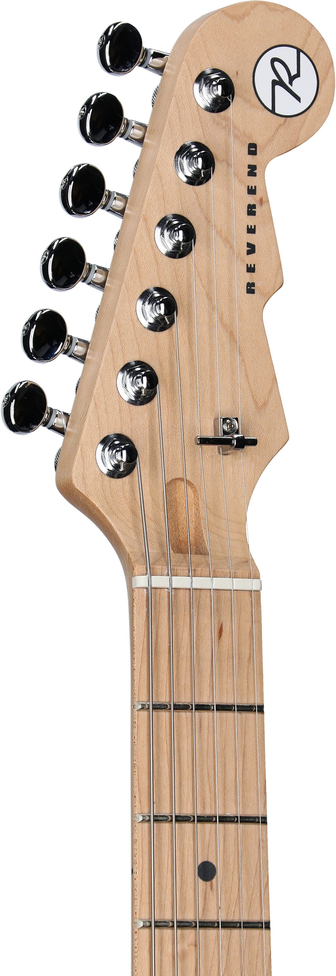Reverend Flatroc Electric Guitar, Rock Orange, Roasted Maple Fretboard, Headstock Left Front