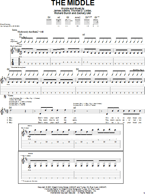 The Middle - Guitar TAB | zZounds