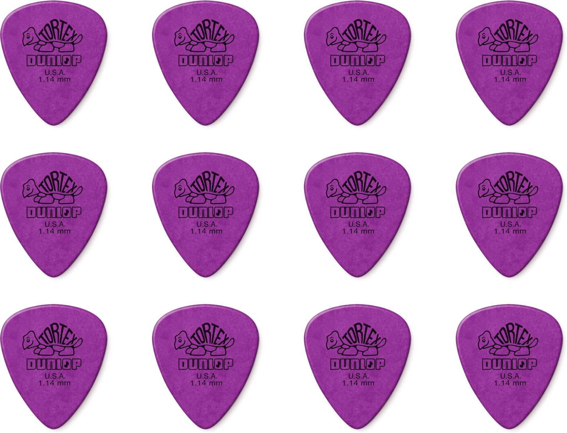 Dunlop Tortex Standard Picks (12-Pack), Purple, 1.14 millimeter, Main