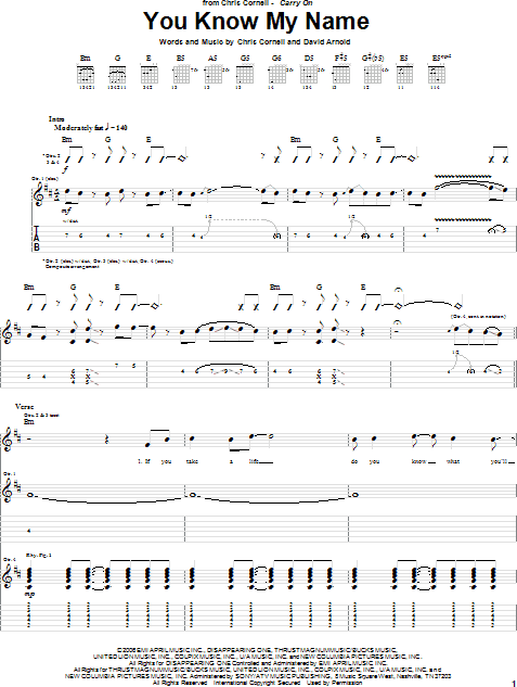 You Know My Name (Look Up The Number) sheet music for guitar (chords) v2