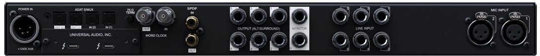 Universal Audio Apollo x6 Thunderbolt 3 Audio Interface, Rear