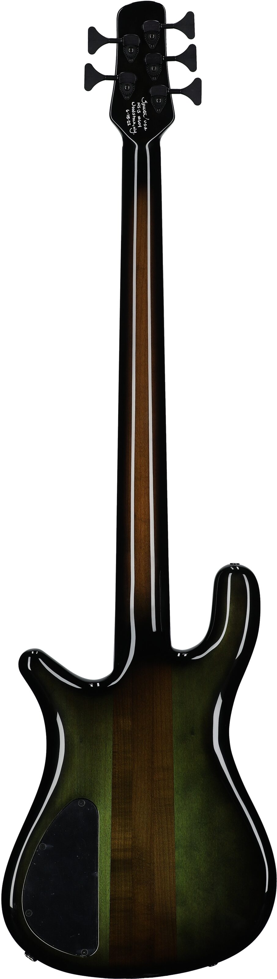 Spector USA NS-5 Neck Through Electric Bass, 5-String (with Case), Haunted Gloss, Serial Number 604, Full Straight Back