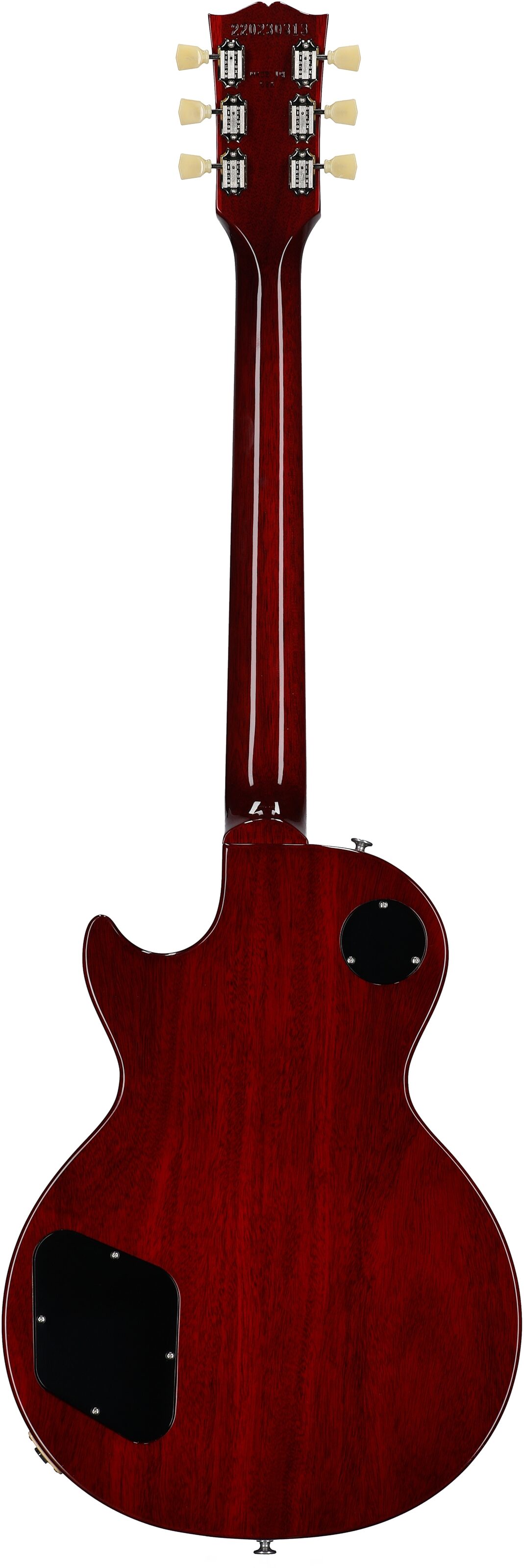 Gibson Les Paul Standard 50s Custom Color Electric Guitar, Figured Top (with Case), Cherry, Serial Number 220230313, Full Straight Back