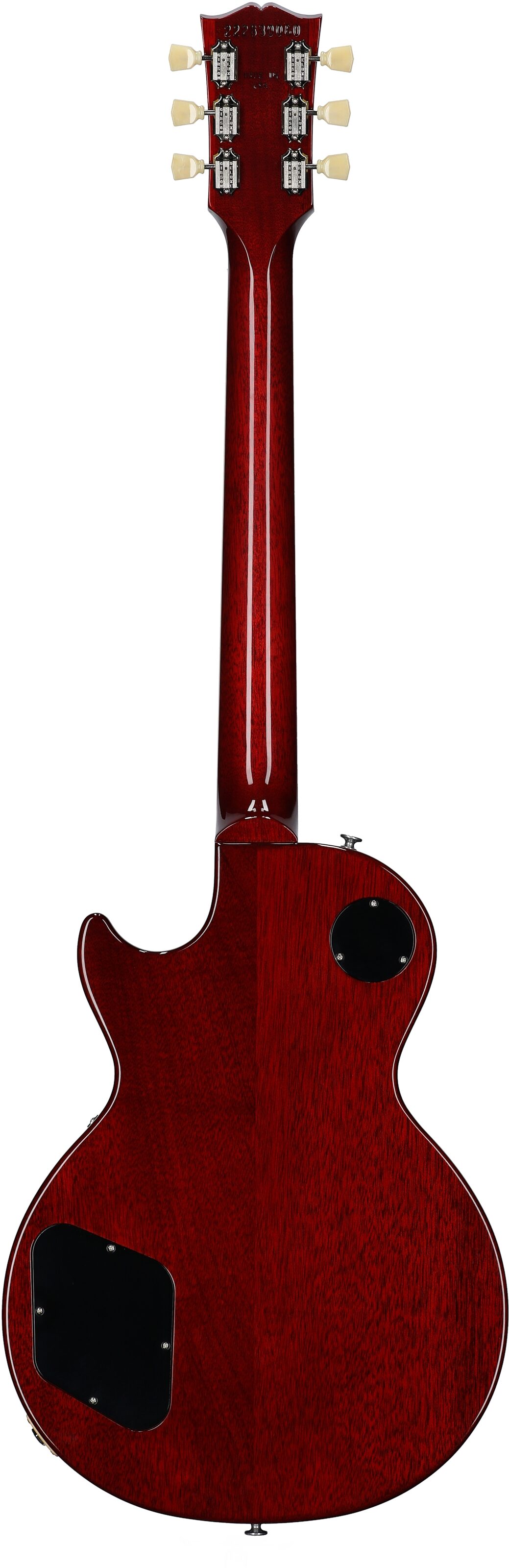 Gibson Les Paul Standard 50s Custom Color Electric Guitar, Figured Top (with Case), Cherry, Serial Number 222830060, Full Straight Back
