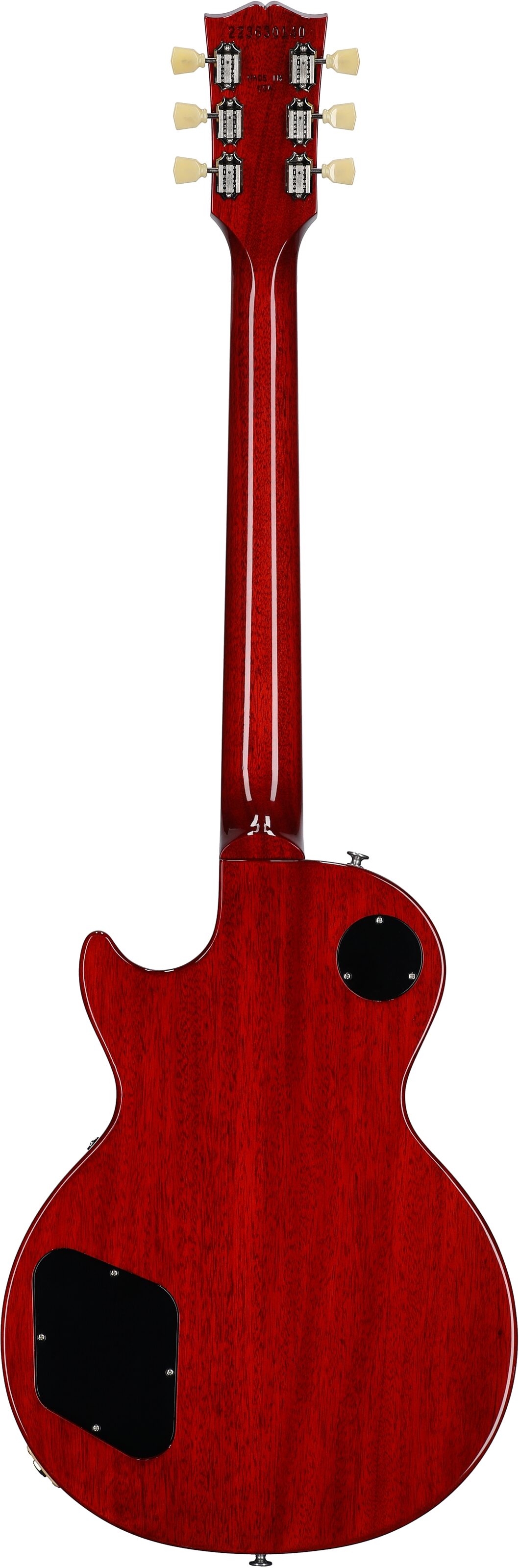Gibson Les Paul Standard 50s Custom Color Electric Guitar, Figured Top (with Case), Cherry, Serial Number 223630140, Full Straight Back