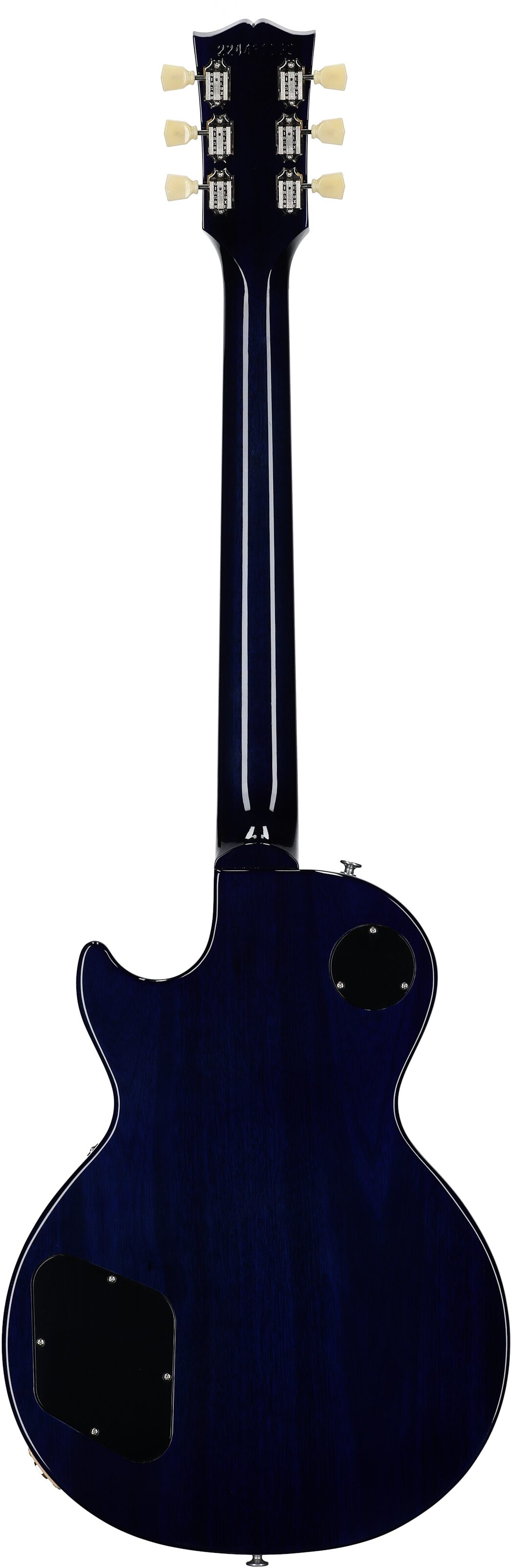 Gibson Les Paul Standard 50s Custom Color Electric Guitar, Figured Top (with Case), Blueberry Burst, Serial Number 224430193, Full Straight Back