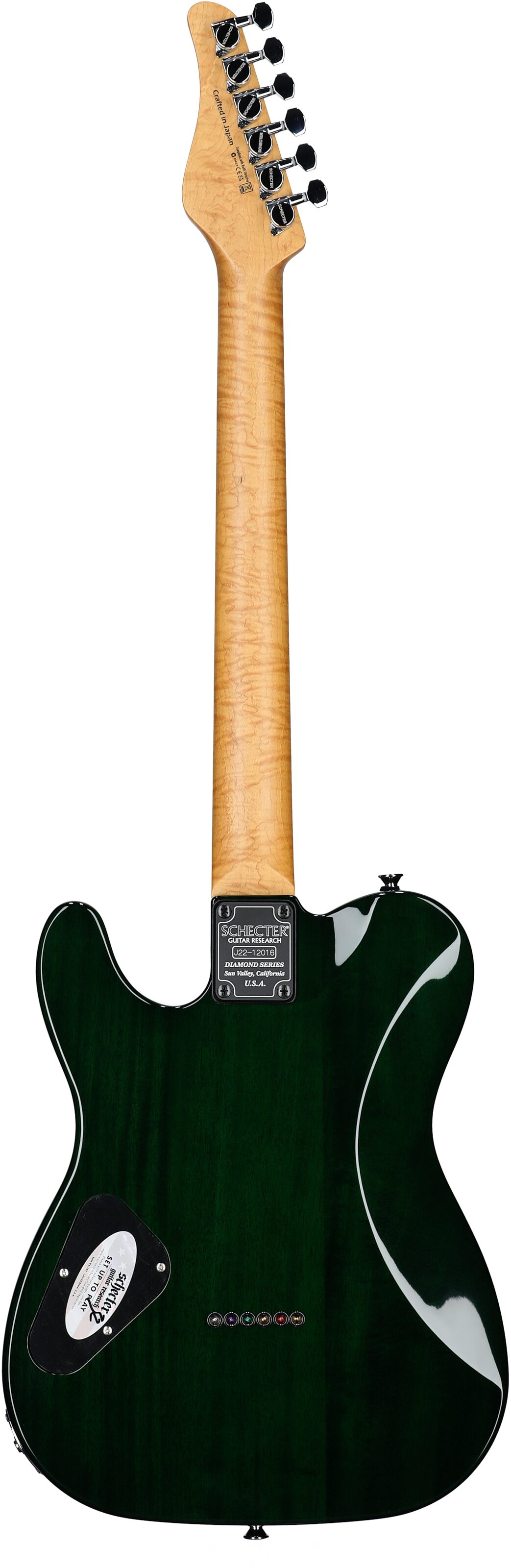 Schecter Japan PT Classic Electric Guitar (with Case), Caribbean Fade Burst, Serial Number J22-12016, Full Straight Back