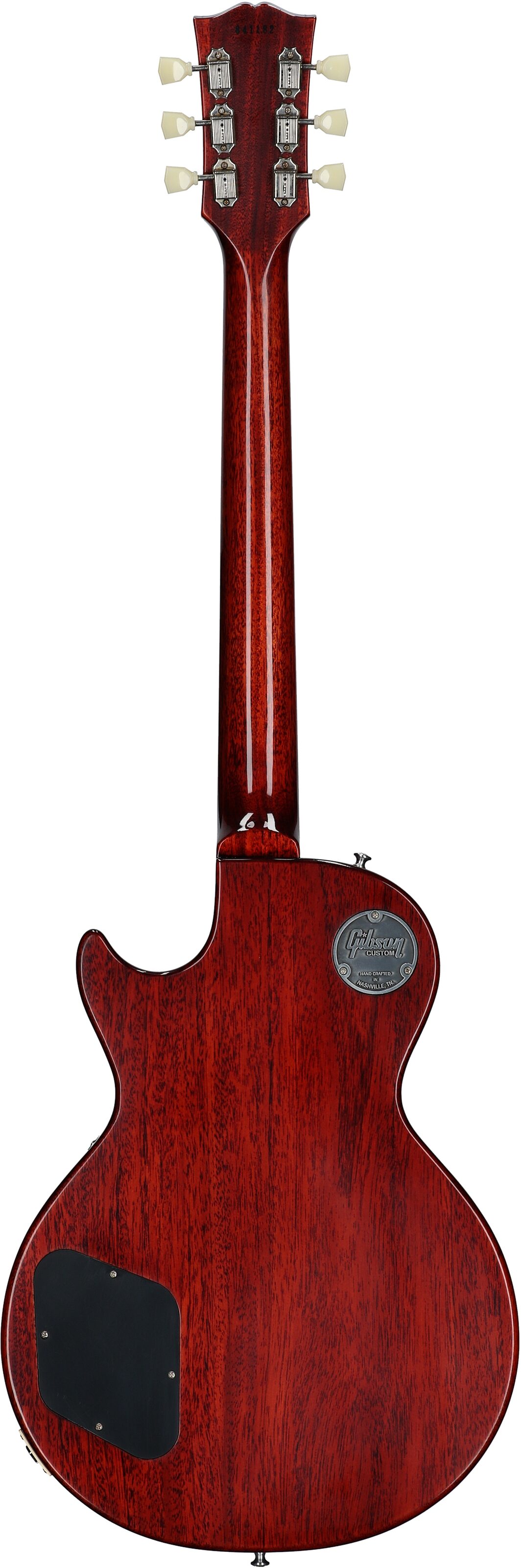 Gibson Custom 1958 Les Paul Standard Reissue Electric Guitar (with Case), Washed Cherry Sunburst, Serial Number 841182, Full Straight Back