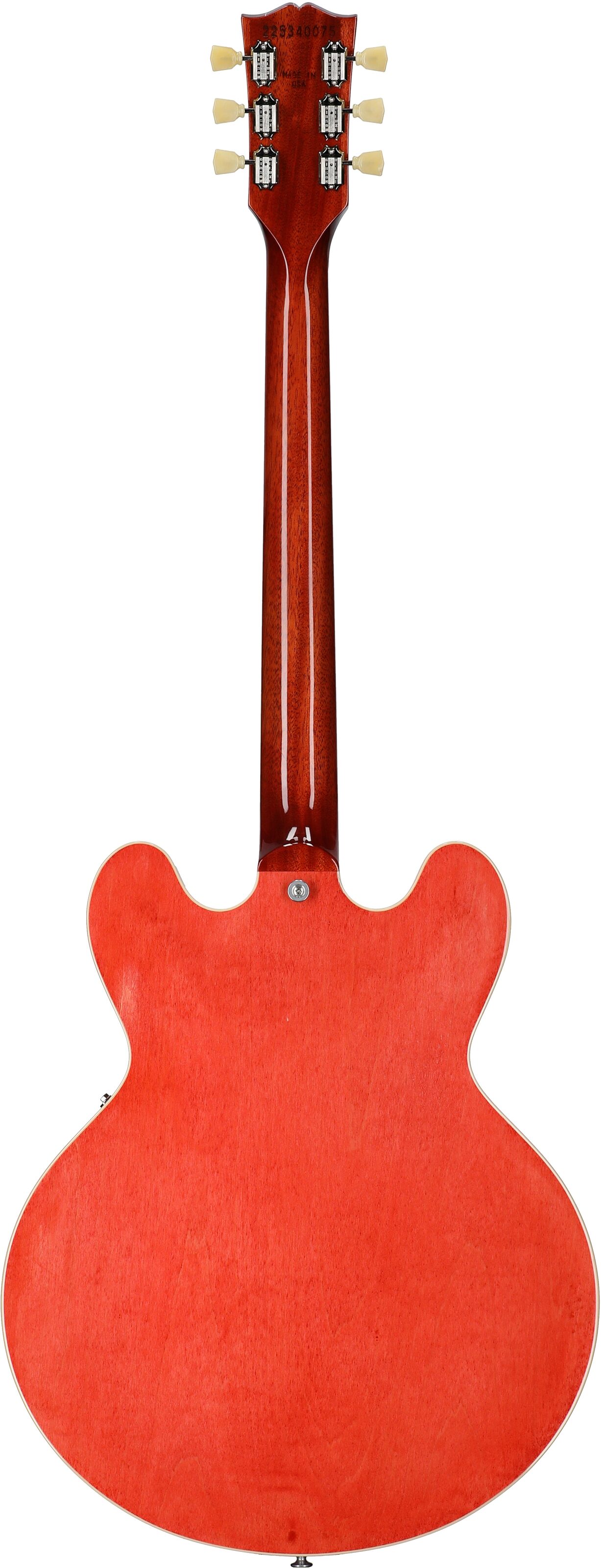 Gibson ES-335 Electric Guitar (with Case), Watermelon, Serial Number 225340075, Full Straight Back