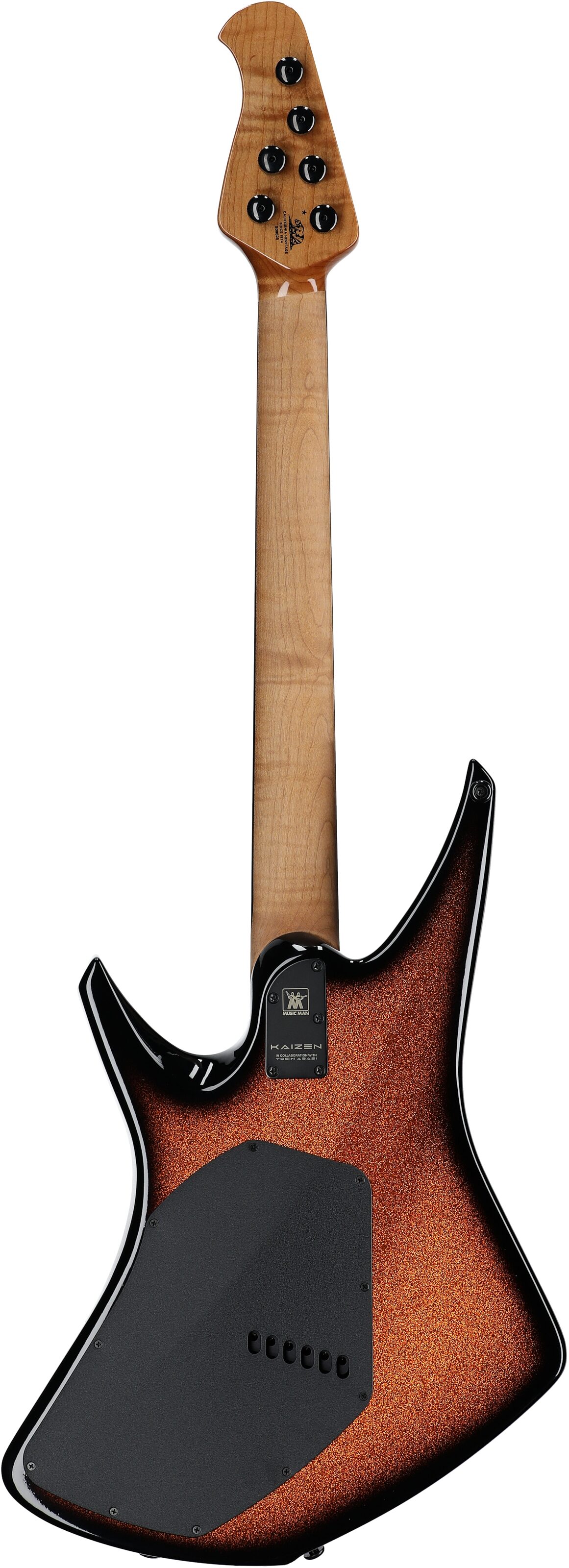 Ernie Ball Music Man Kaizen 6 Electric Guitar (with Case), Ember Burst, Serial Number S09625, Full Straight Back