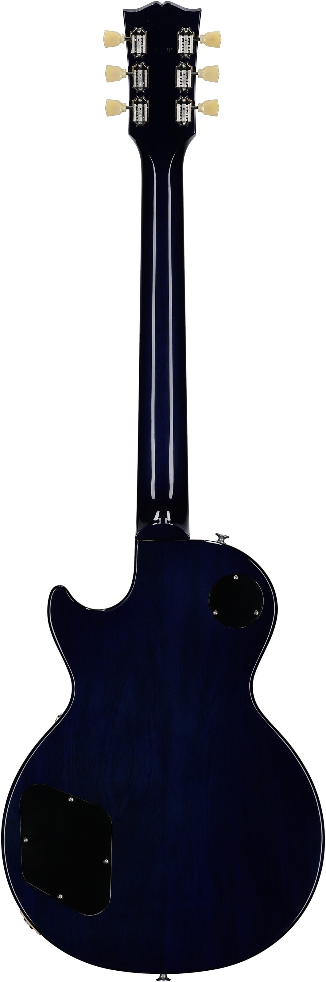 Gibson Les Paul Standard 50s Custom Color Electric Guitar, Figured Top (with Case), Blueberry Burst, Serial Number 226830269, Full Straight Back