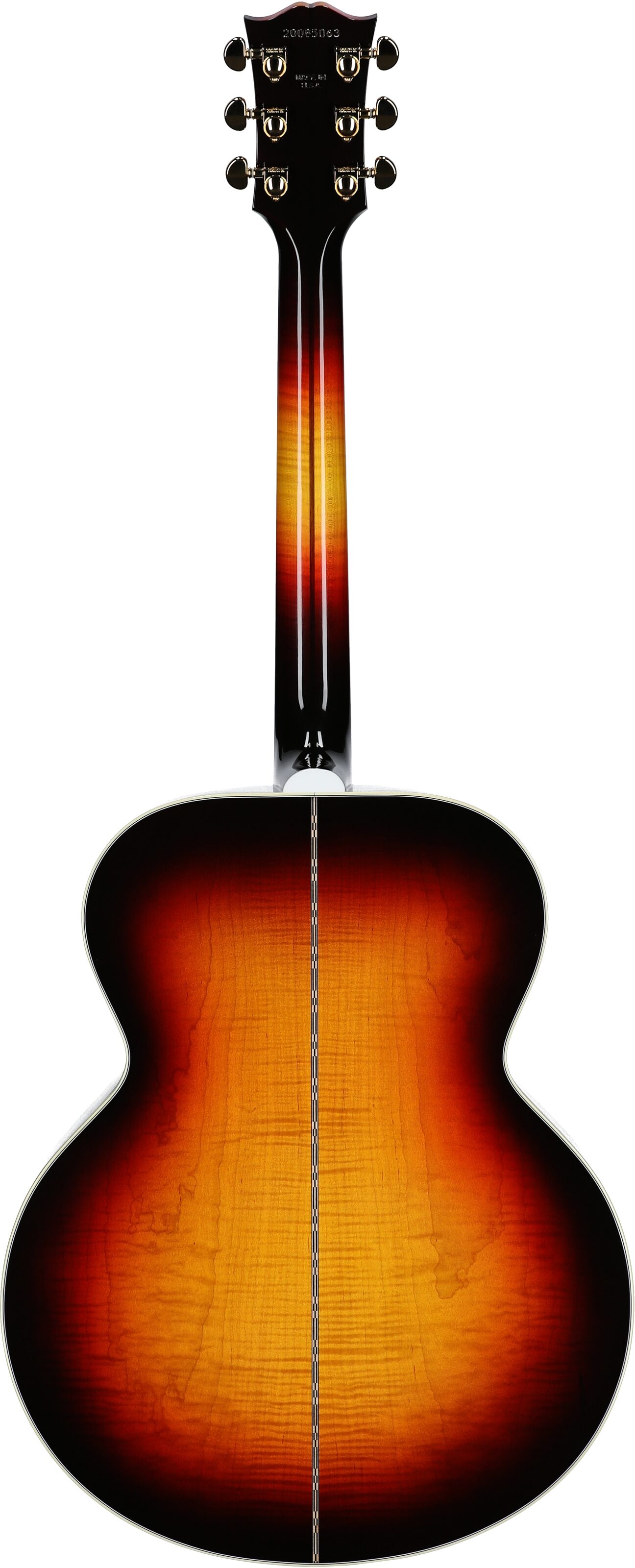 Gibson SJ-200 Standard Maple Jumbo Acoustic-Electric Guitar (with Case), Tri-Burst, Serial Number 20085063, Full Straight Back