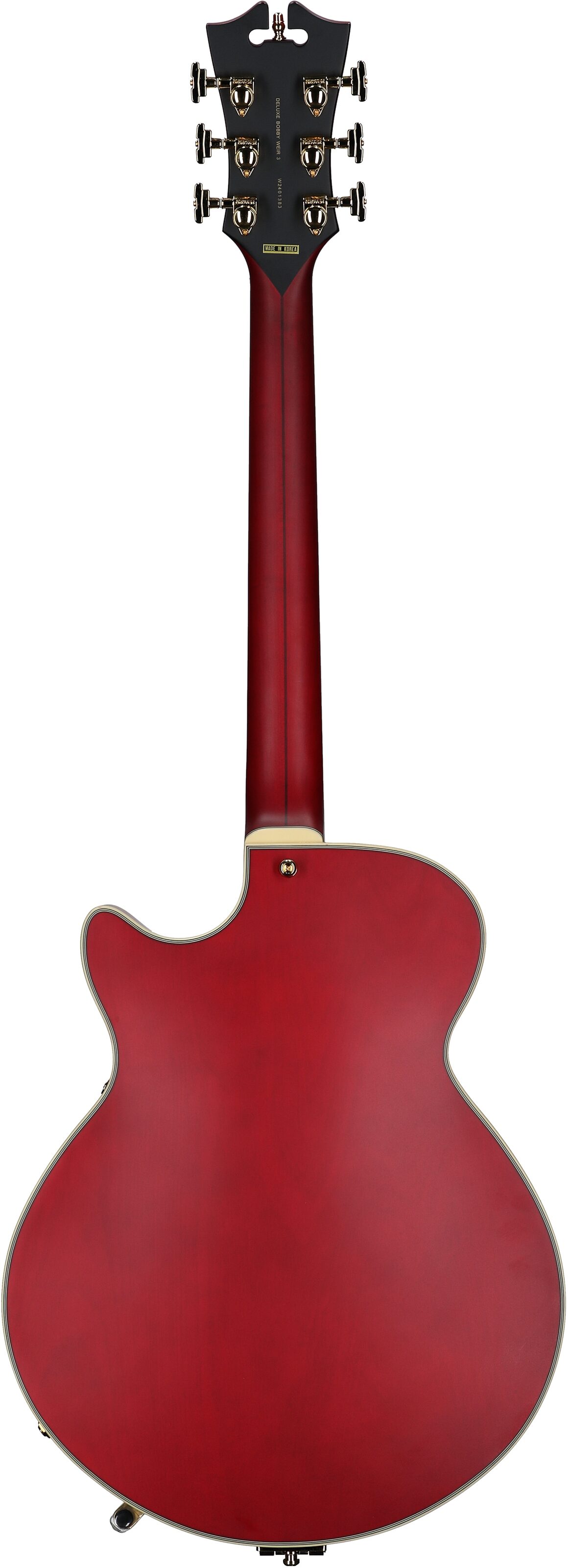 D'Angelico Deluxe Bobby Weir 3 Electric Guitar, Satin Transparent Wine, Serial Number W2401383, Full Straight Back