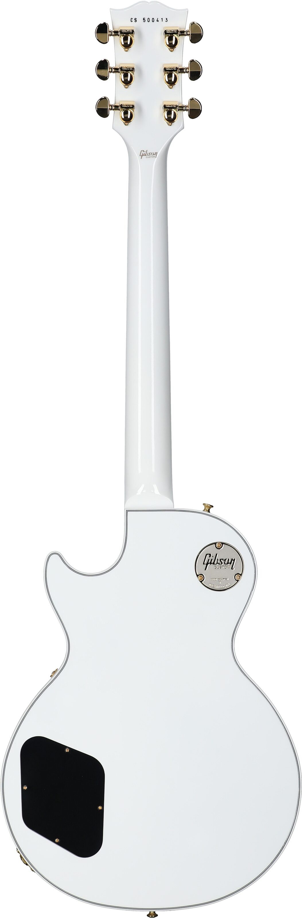 Gibson Les Paul Custom Electric Guitar (with Case), Alpine White, Serial Number CS500413, Full Straight Back