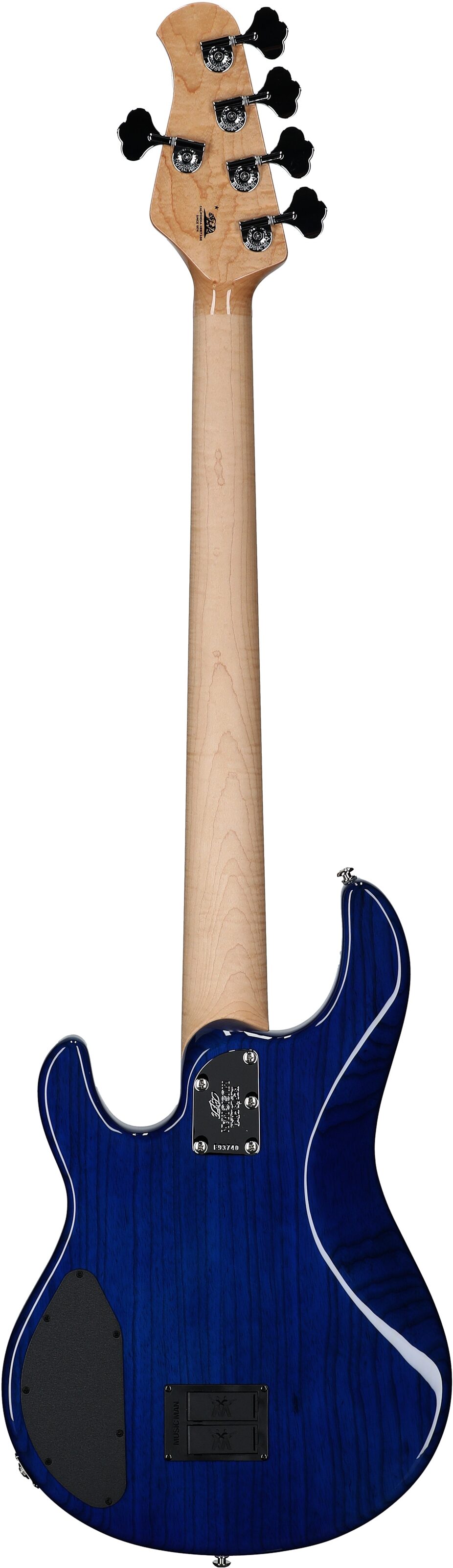 Ernie Ball Music Man BFR StingRay Special 5 Electric Bass (with Mono Case), Paua Blue, Serial Number F93740, Full Straight Back