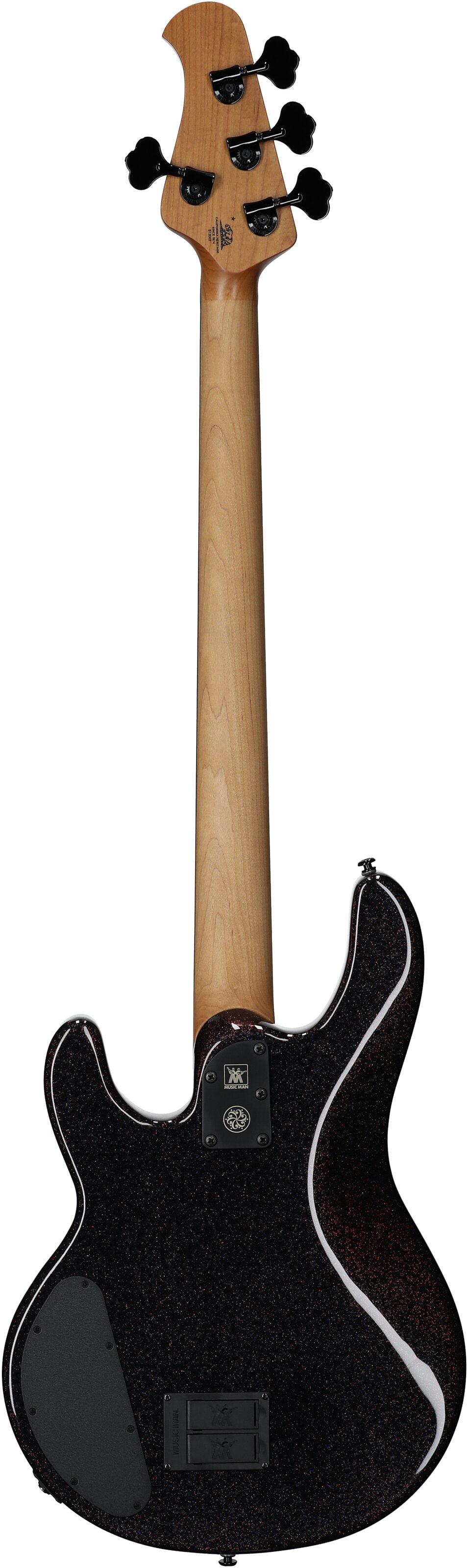 Ernie Ball Music Man DarkRay Electric Bass (with Mono Soft Case), Dark Rainbow, Serial Number S12002, Full Straight Back