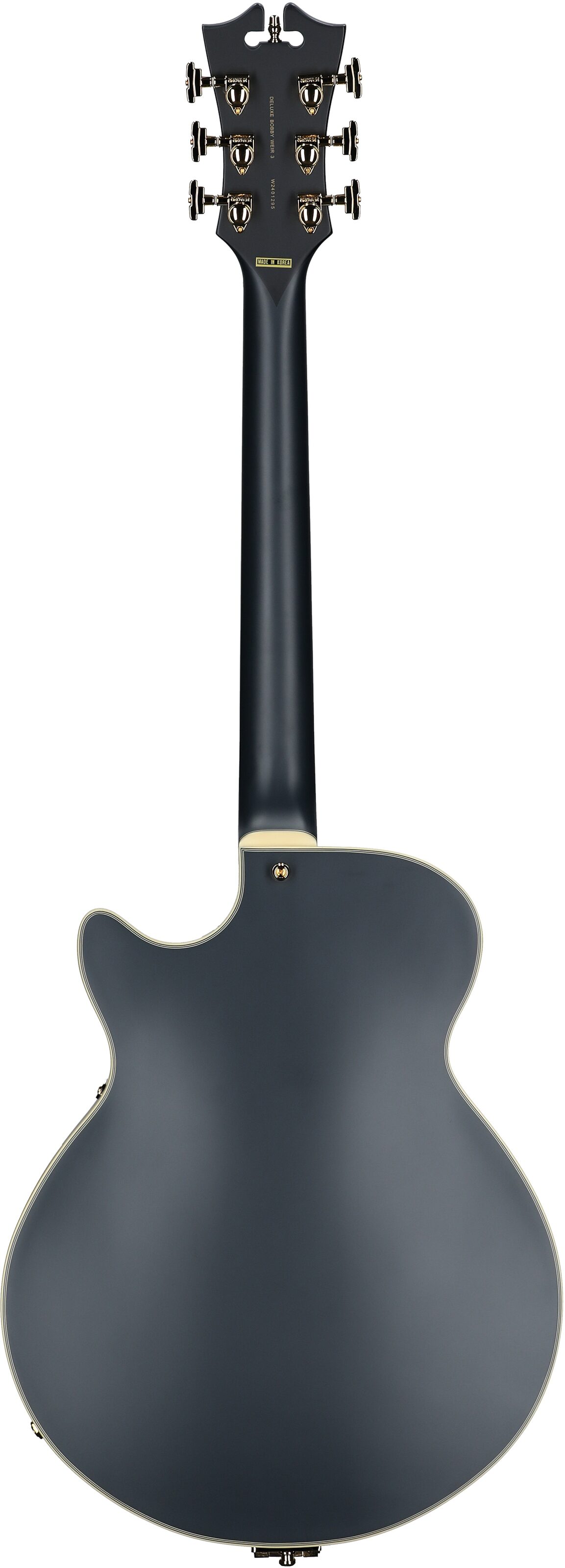 D'Angelico Deluxe Bobby Weir 3 Electric Guitar, Matte Stone, Serial Number W2401295, Full Straight Back