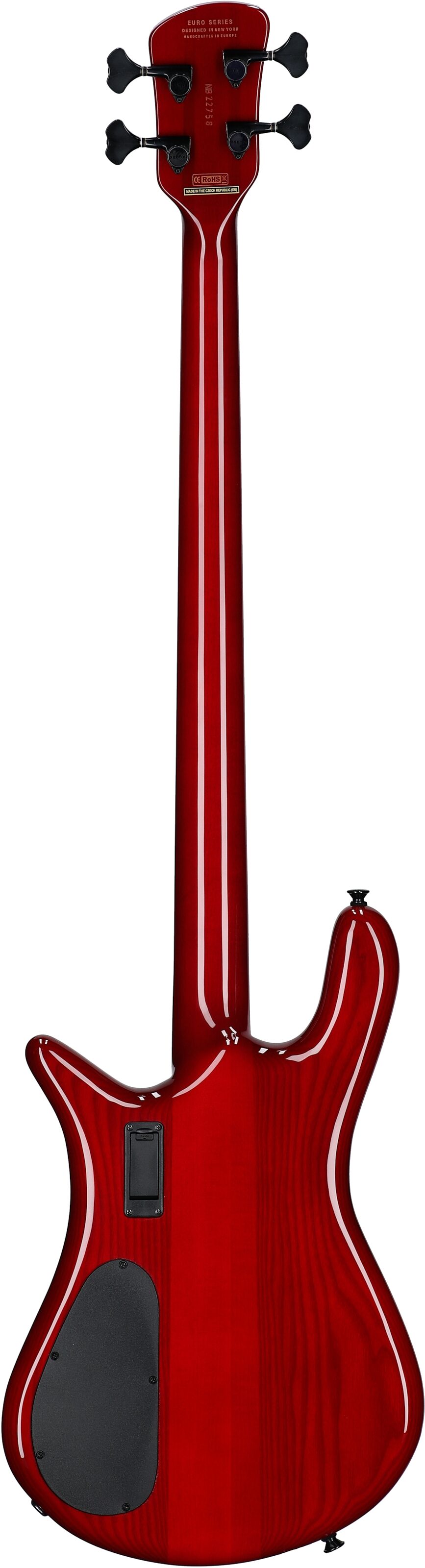 Spector Euro 4 Custom Electric Bass (with Gig Bag), Natural Red Burst Gloss, Serial Number NB22758, Full Straight Back