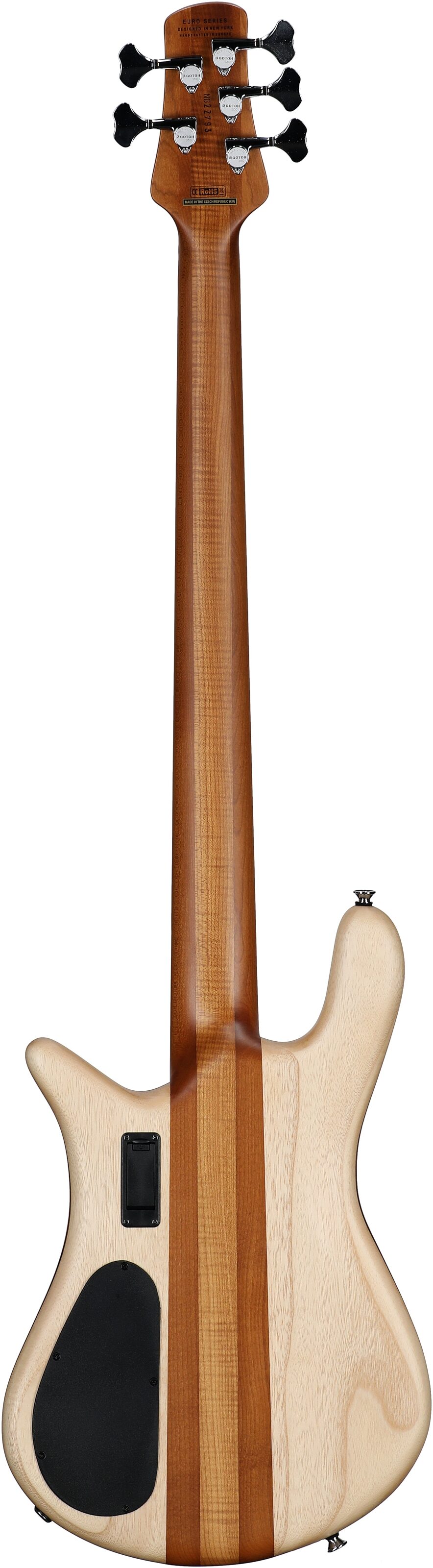 Spector Euro 5 RST Electric Bass, 5-String (with Gig Bag), Zebrawood Natural Matte, Serial Number NB22793, Full Straight Back