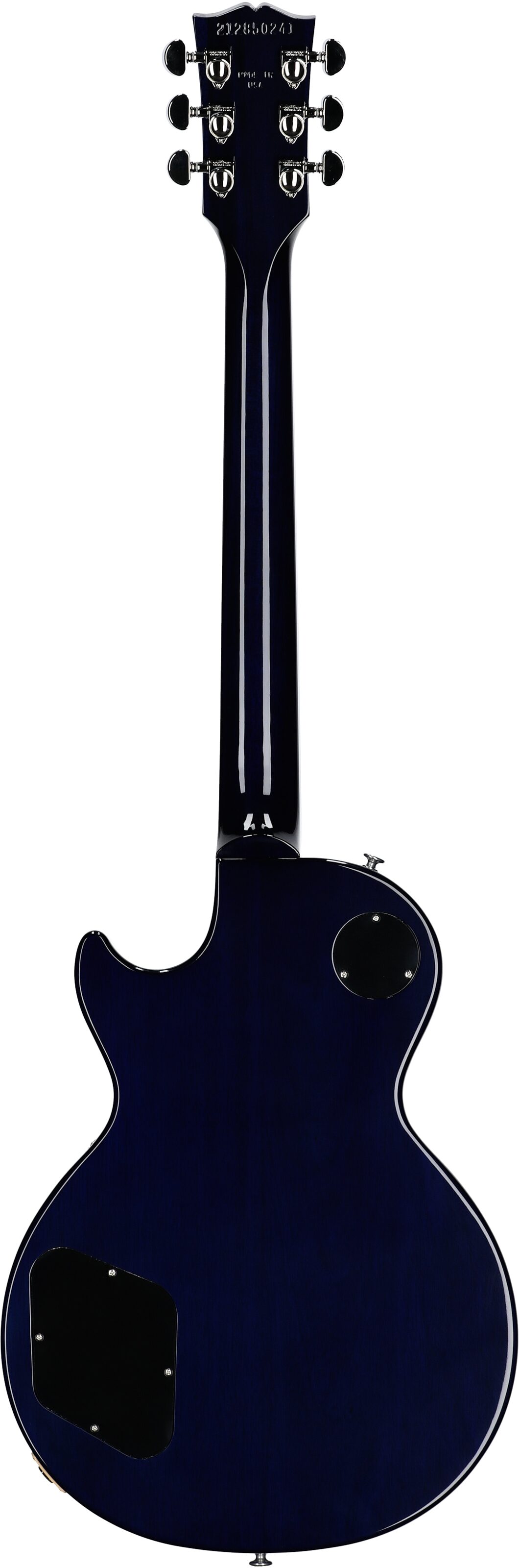Gibson Les Paul Standard 60s Custom Color Electric Guitar, Figured Top (with Case), Blueberry Burst, Serial Number 212850241, Full Straight Back