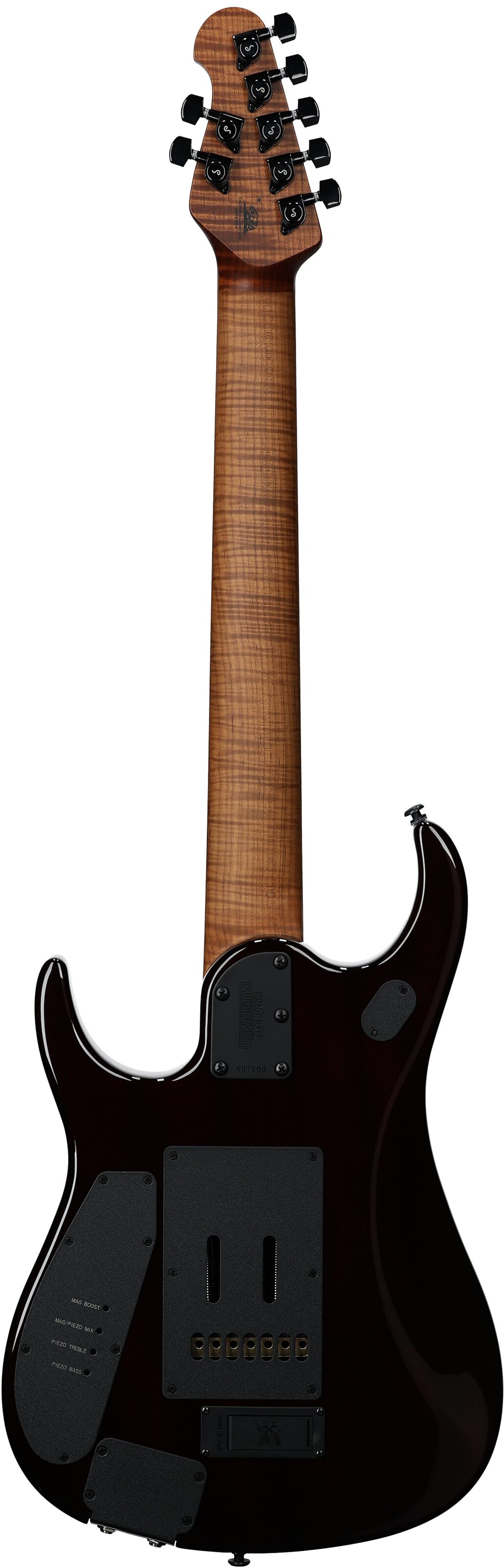 Ernie Ball Music Man John Petrucci JP15 7 Electric Guitar, 7-String (with Case), Amber Waves Flame, Serial Number K07160, Full Straight Back