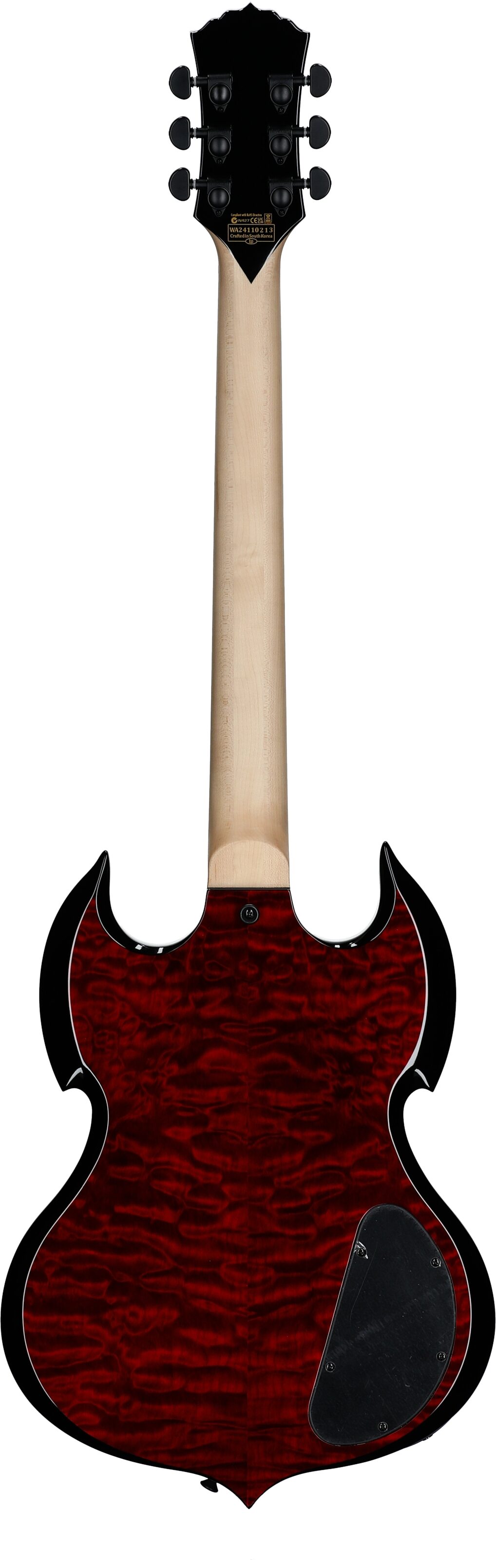 Wylde Audio Barbarian Electric Guitar, Left-Handed, Blood Raven, Full Straight Back