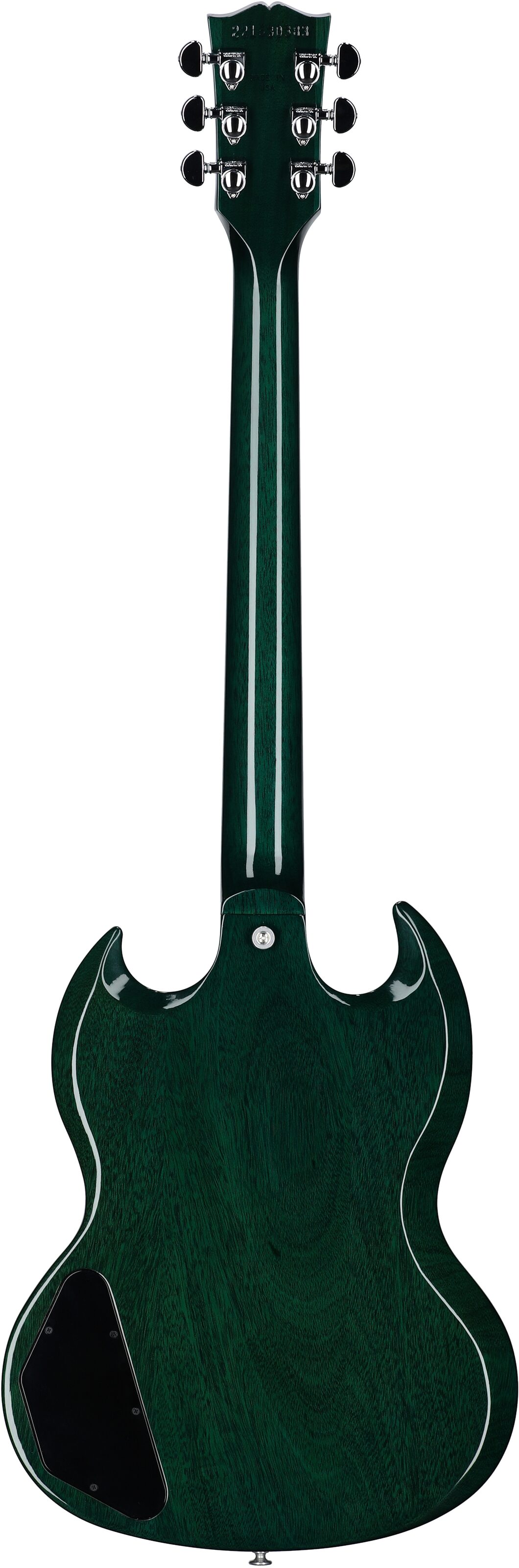 Gibson SG Standard Custom Color Electric Guitar (with Soft Case), Transparent Teal, Full Straight Back