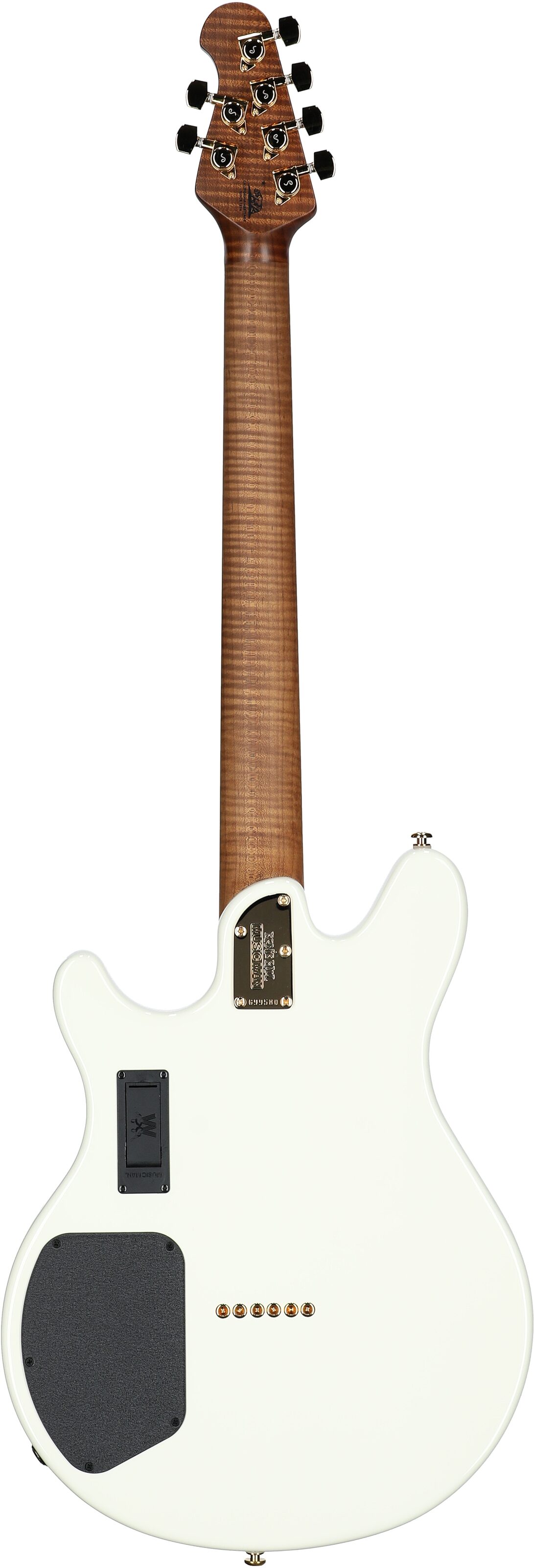 Ernie Ball Music Man James Valentine HH Electric Guitar (with MONO Bag), Ivory White, Full Straight Back