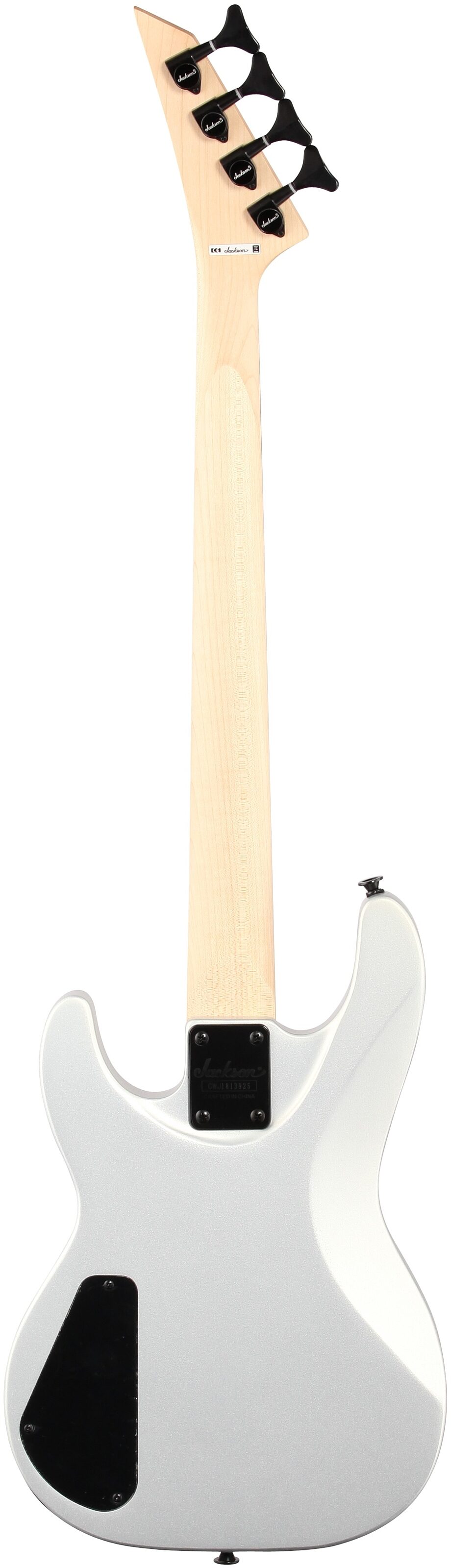 Jackson JS Series Concert Bass JS1XCB Short Scale Electric Bass, Satin Silver, Full Straight Back