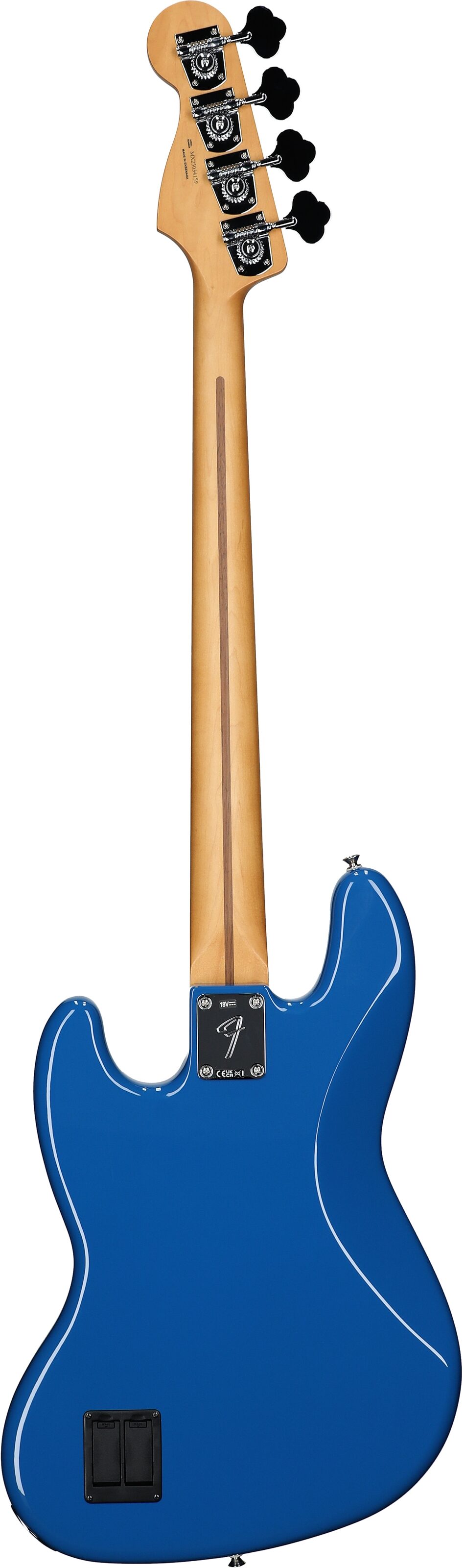 Fender Player II Modified Active Jazz Electric Bass, Maple Fingerboard (with Gig Bag), Electric Blue, Full Straight Back