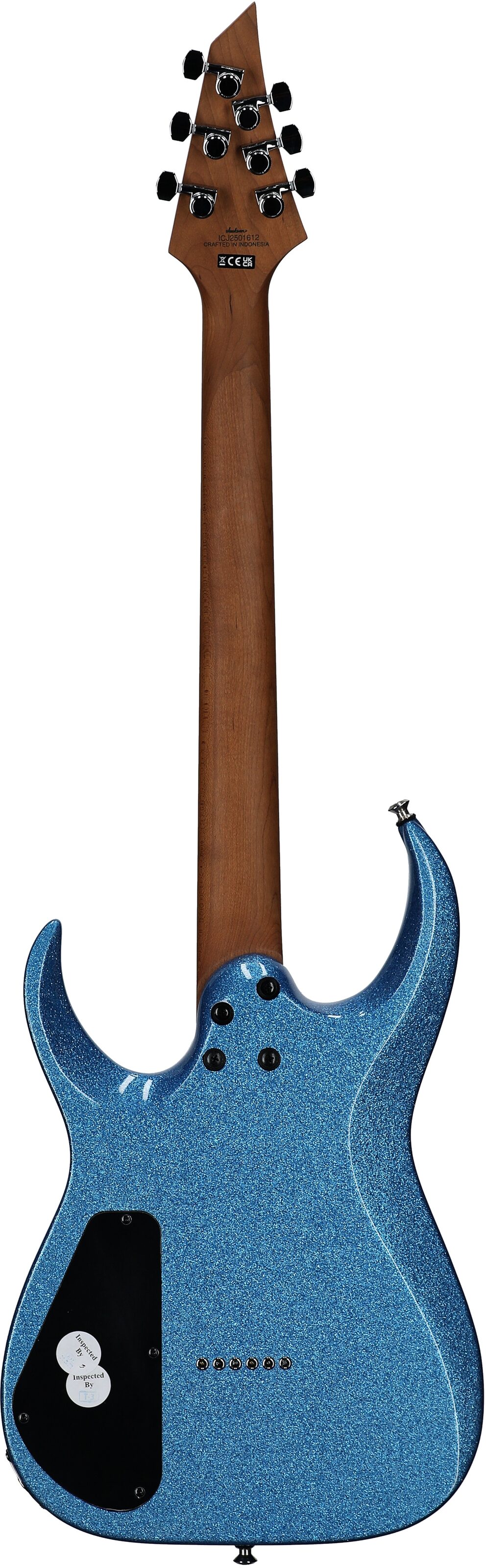 Jackson Pro Series Signature Misha Mansoor Juggernaut HT6 Electric Guitar, Caramelized Maple Fingerboard, Blue Sparkle, Full Straight Back