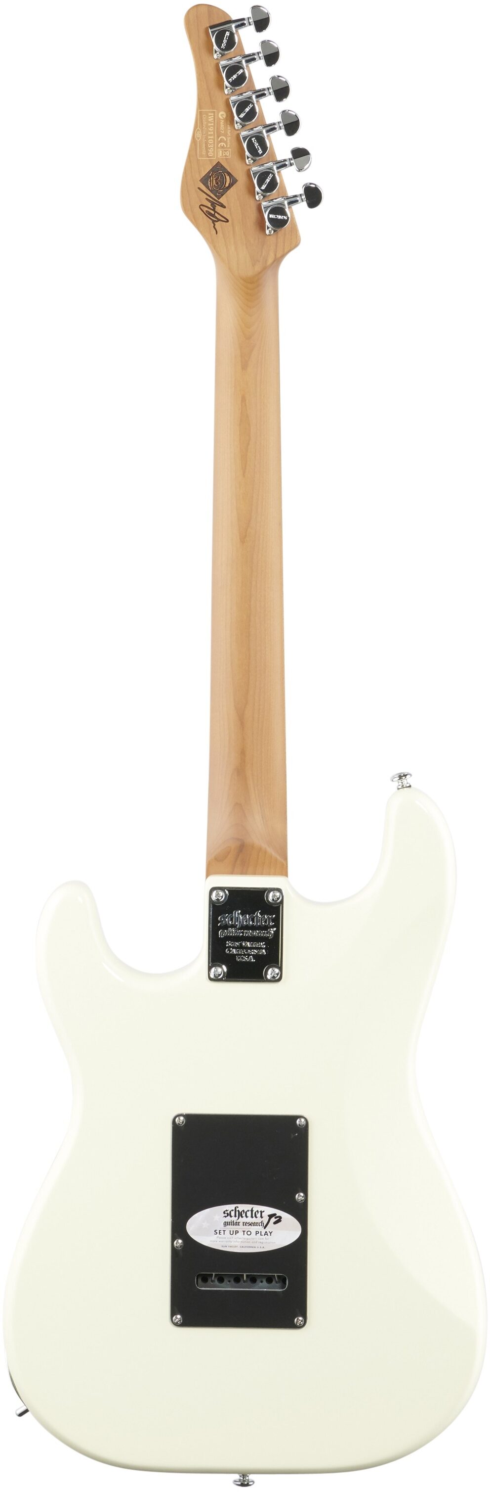 Schecter Nick Johnston Traditional HSS Electric Guitar, Ebony Fingerboard, Atomic Snow, Full Straight Back