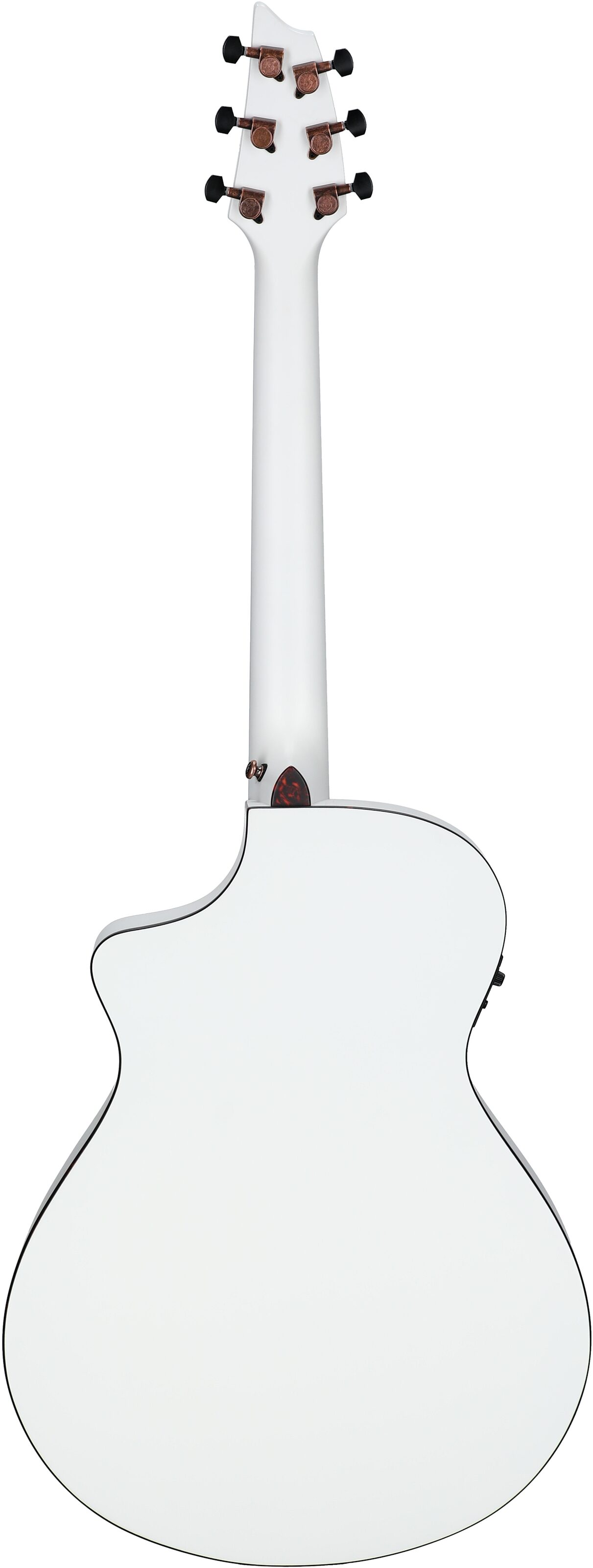 Breedlove Limited Edition Discovery Concert CE Acoustic-Electric Guitar, Satin White, Full Straight Back