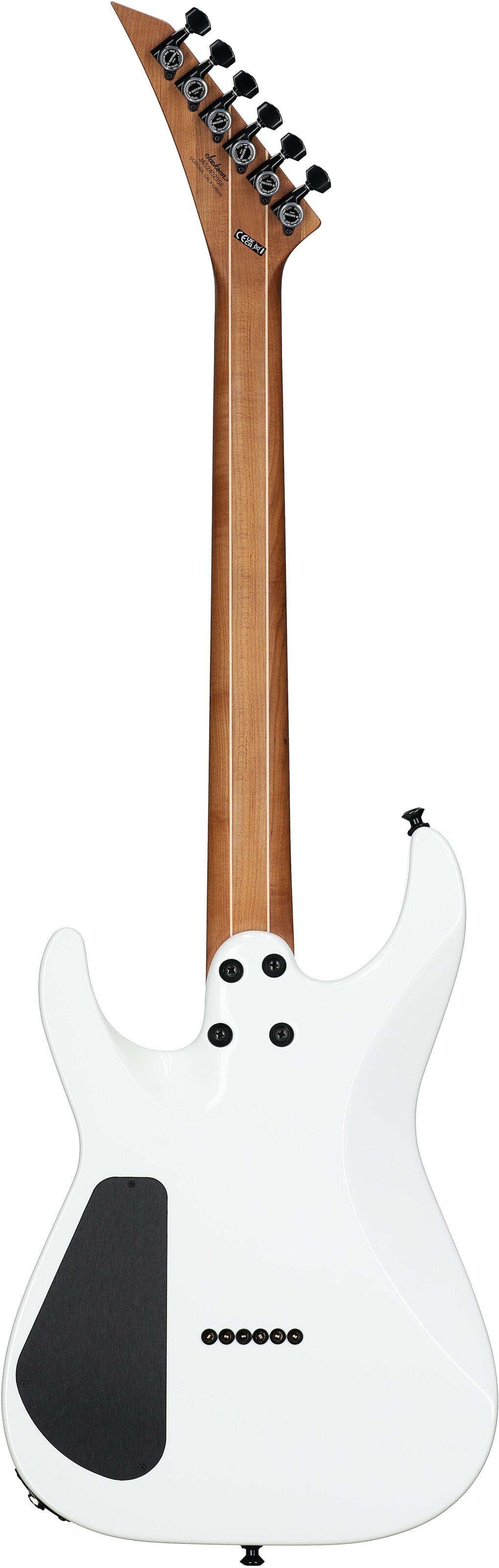 Jackson American Series Virtuoso HT Electric Guitar, (with Case), Snow White, Full Straight Back