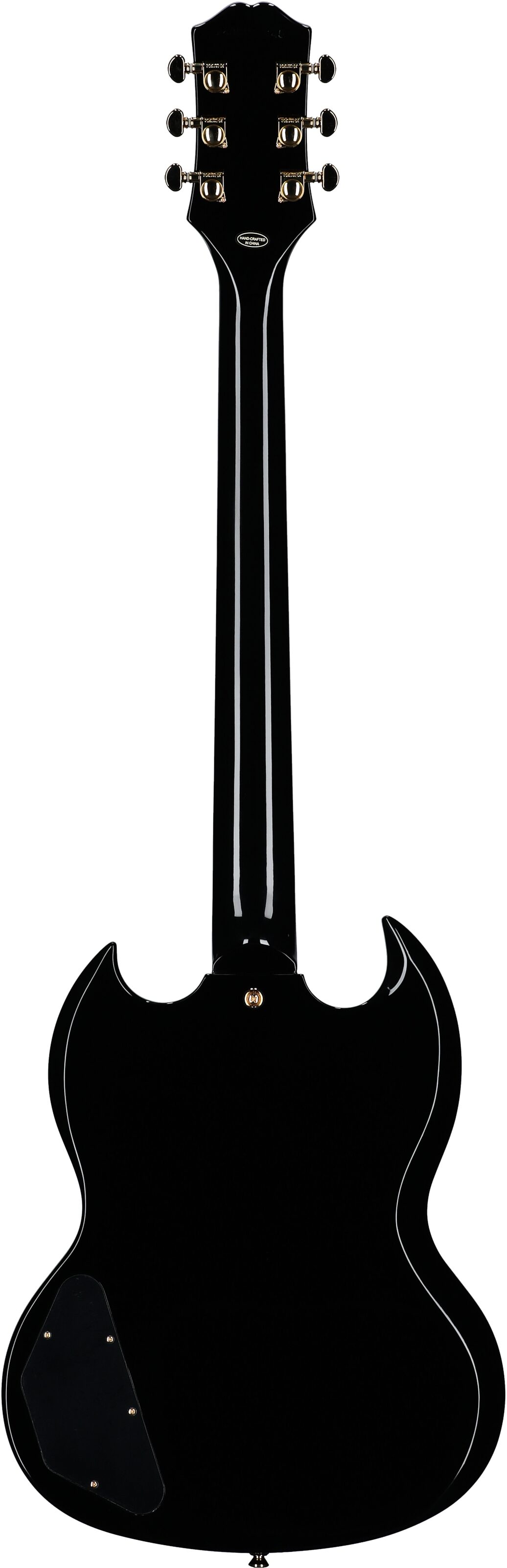 Epiphone Inspired by Gibson SG Custom Electric Guitar (with Gig Bag), Ebony, Full Straight Back