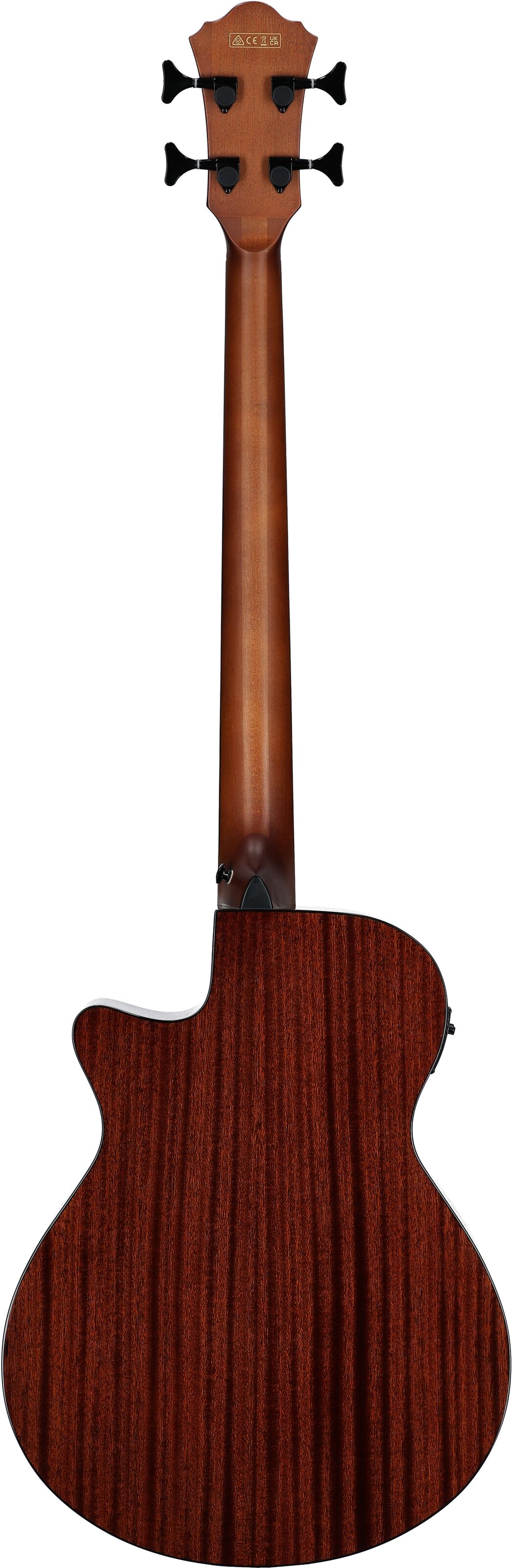 Ibanez AEGB25E Acoustic-Electric Bass, Transparent Black Burst Hi Gloss, Full Straight Back