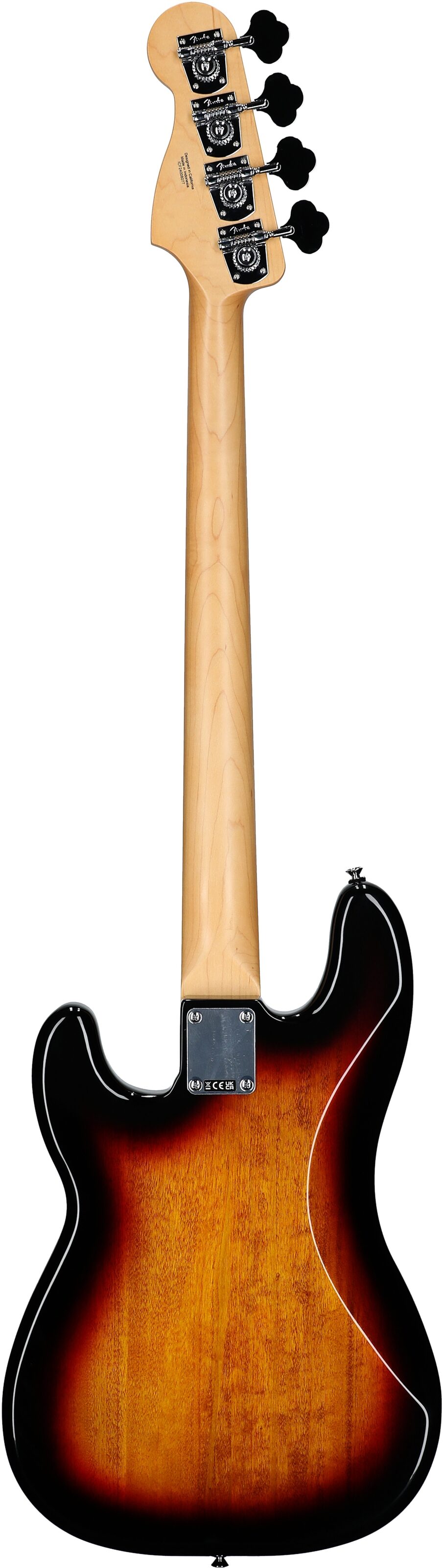 Fender Standard Precision Bass Guitar, Laurel Fingerboard, 3-Color Sunburst, Full Straight Back