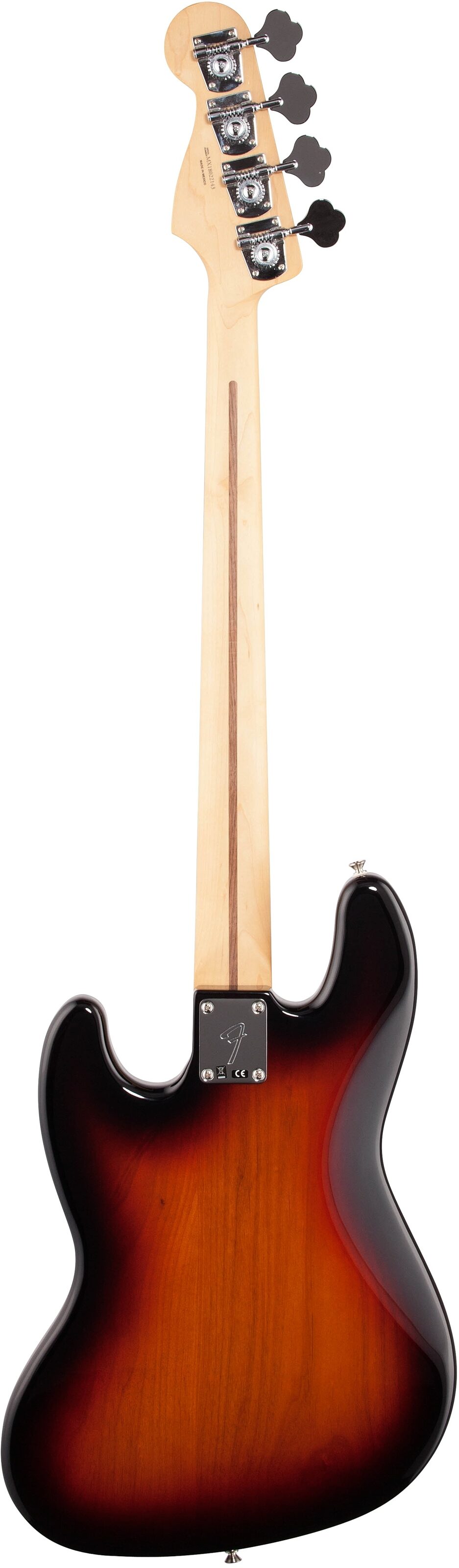 Fender Player Jazz Bass Pau Ferro, 3-Color Sunburst, Full Straight Back