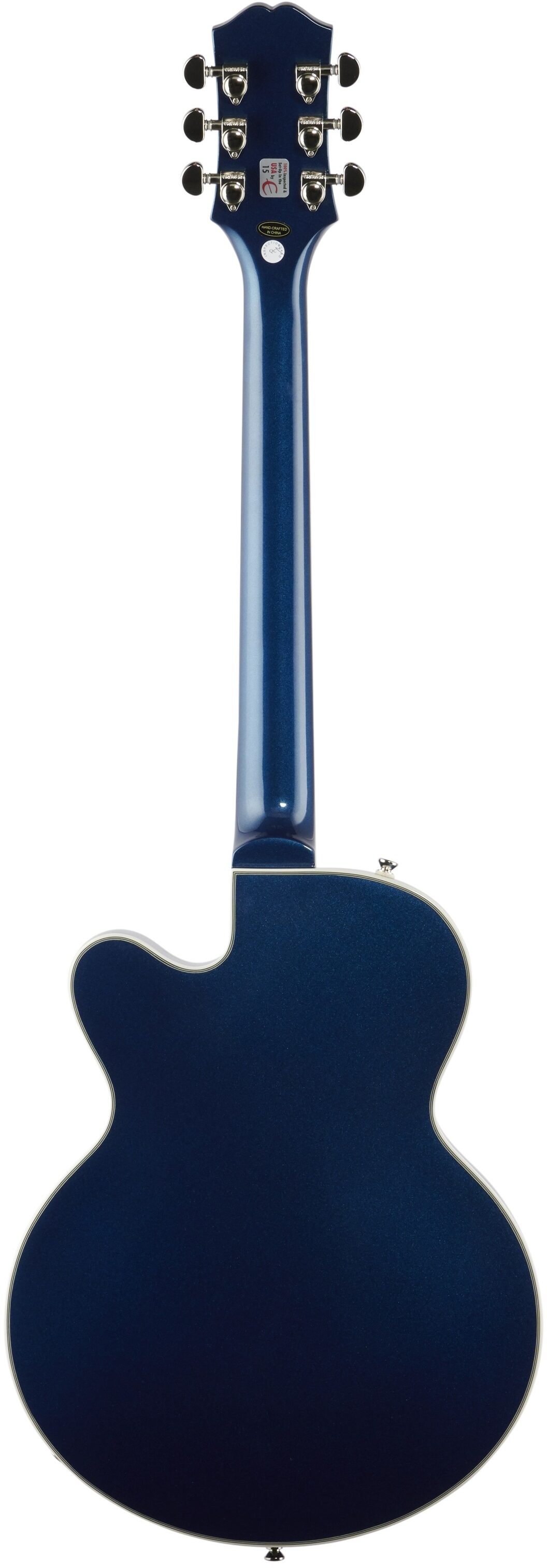 Epiphone Uptown Kat ES Electric Guitar, Sapphire Blue Metallic, Full Straight Back