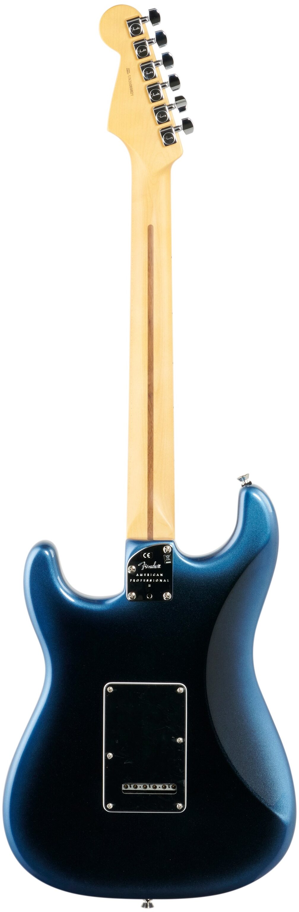 Fender American Pro II Stratocaster Electric Guitar, Maple Fingerboard (with Case), Dark Night, Full Straight Back