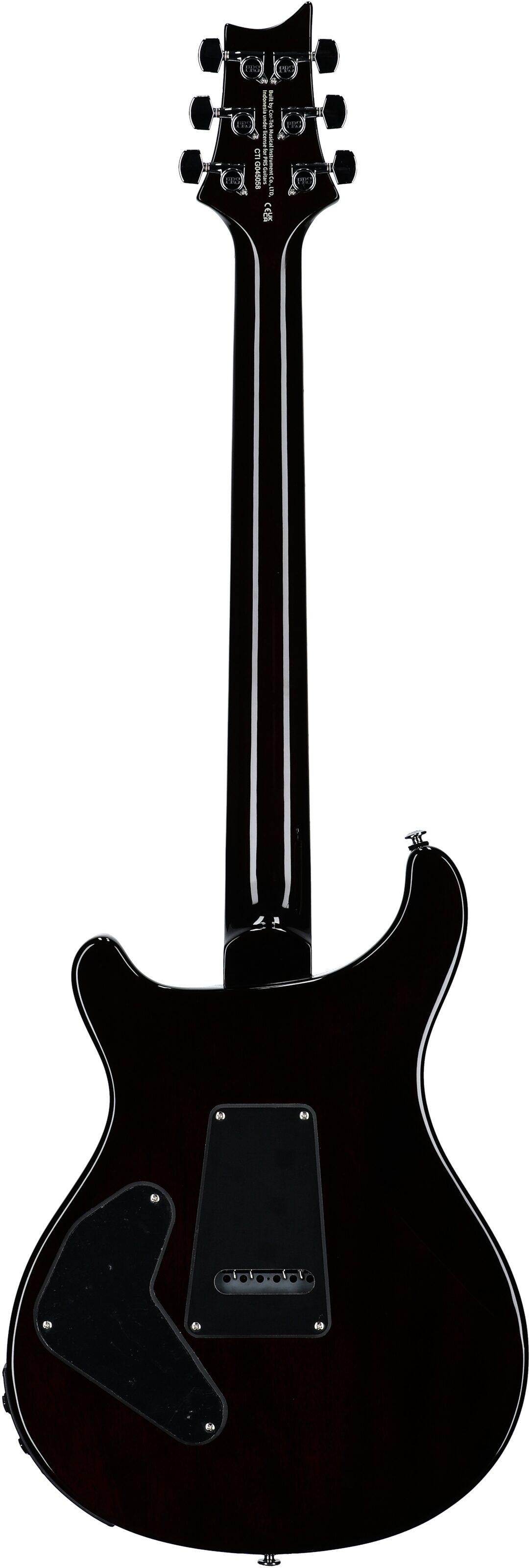 PRS Paul Reed Smith SE Custom 24 Semi-Hollow Piezo Electric Guitar (with Gig Bag), Orange Tiger, Full Straight Back