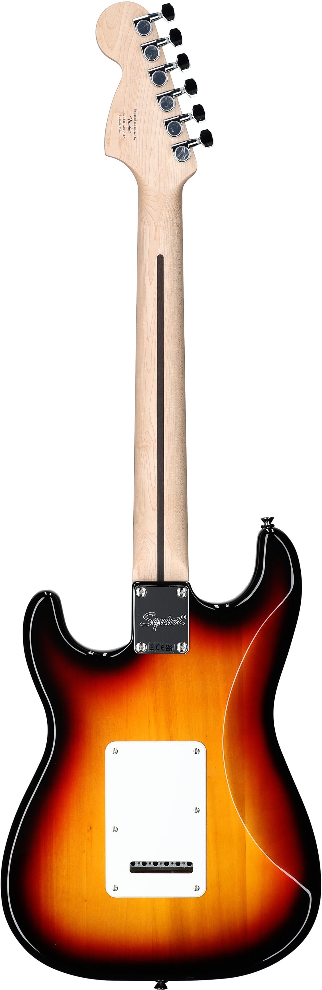 Squier Affinity Stratocaster Junior HSS Electric Guitar, Laurel Fingerboard, 3-Color Sunburst, Full Straight Back
