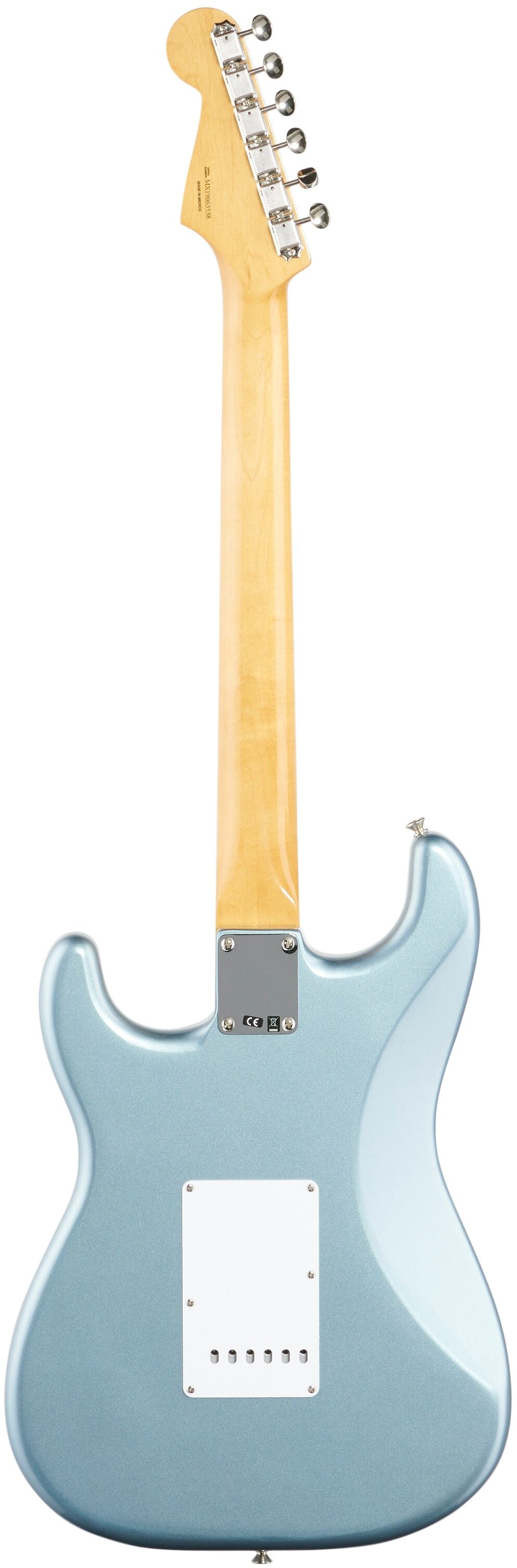 Fender Vintera '60s Stratocaster Electric Guitar, Pau Ferro (with Gig Bag), Ice Blue Metallic, Full Straight Back