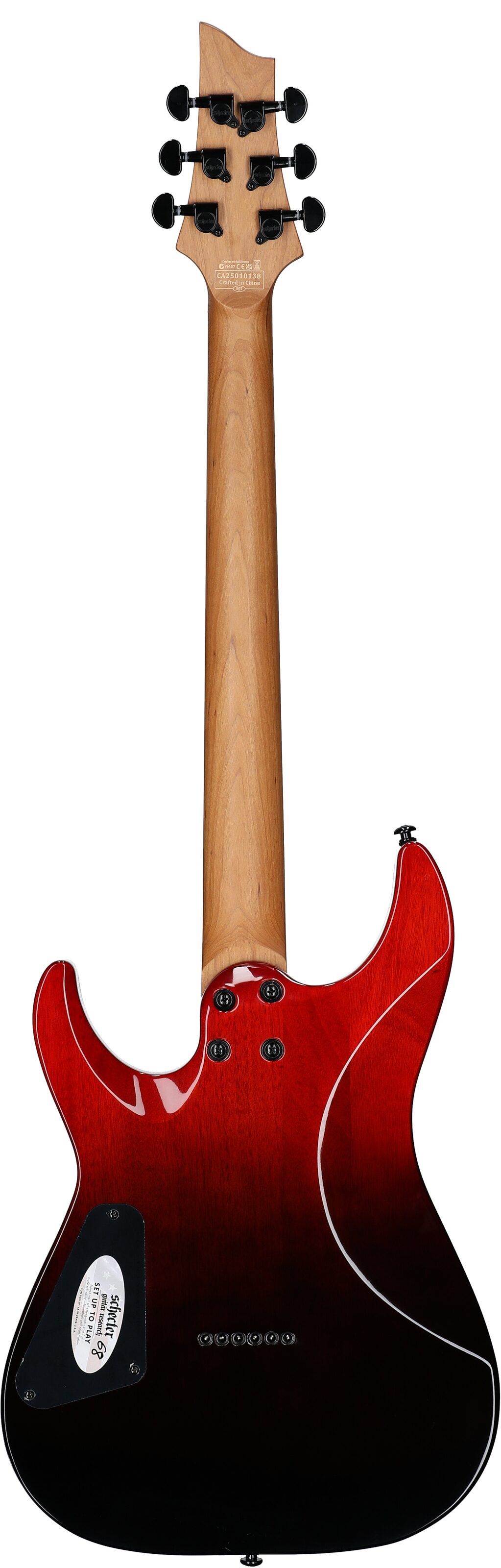 Schecter C-1 Standard Electric Guitar, Blood Burst, Full Straight Back