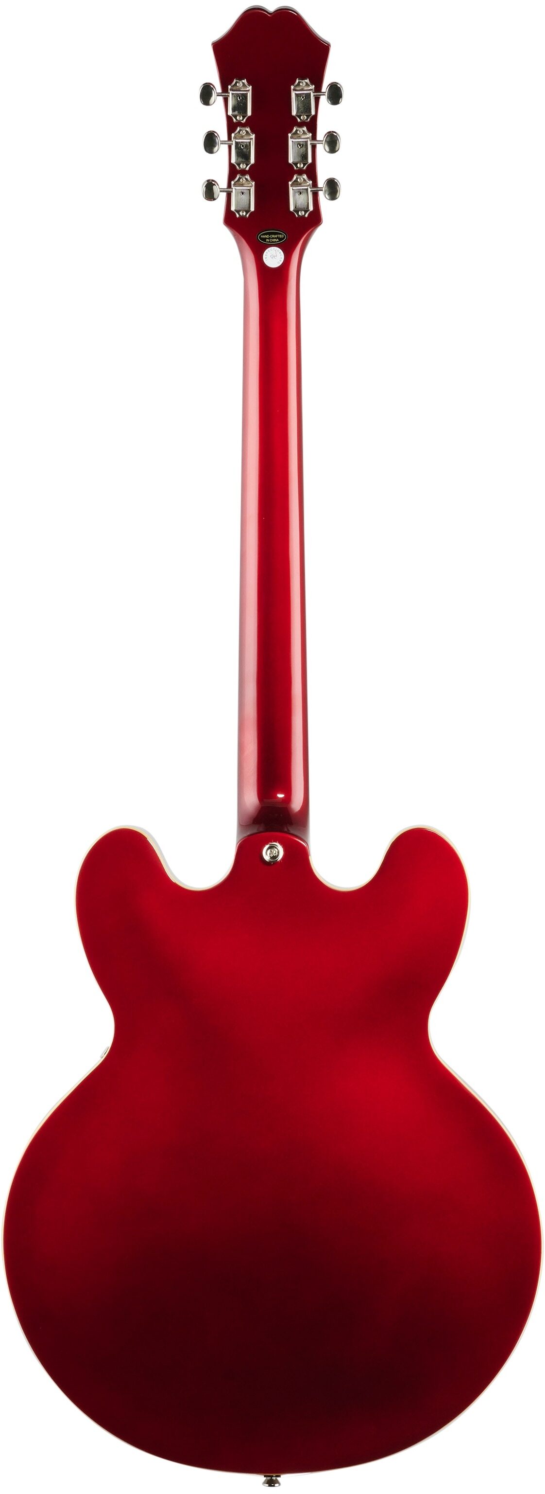 Epiphone Riviera Semi-Hollowbody Archtop Electric Guitar, Sparkling Burgundy, Full Straight Back