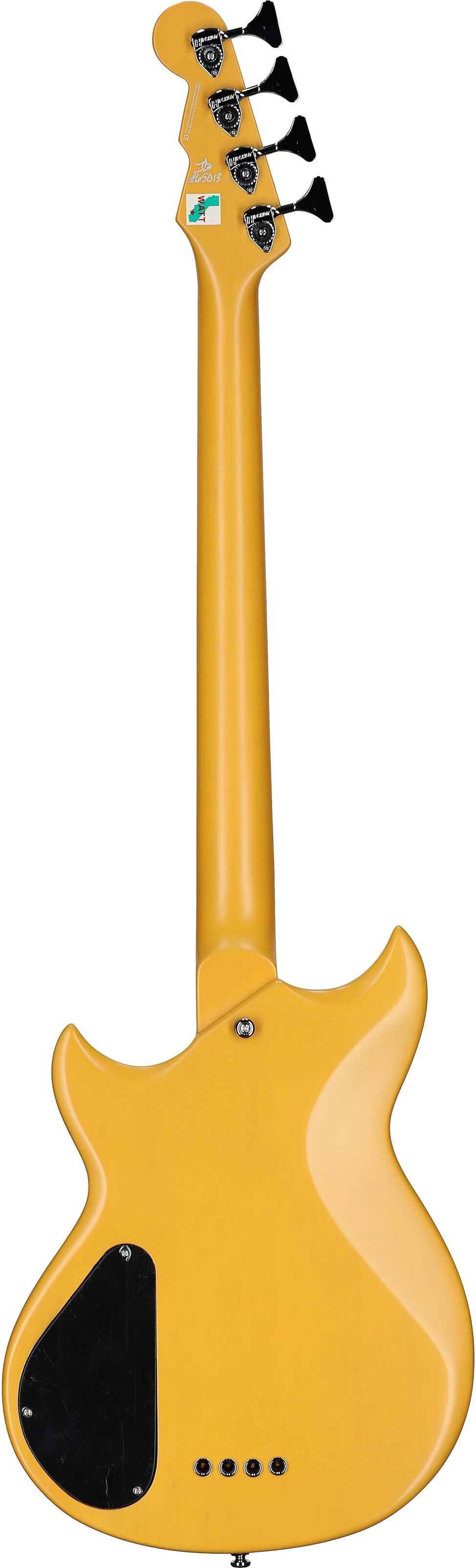 Reverend Mike Watt Wattplower MKII Electric Bass, Yellow, Full Straight Back